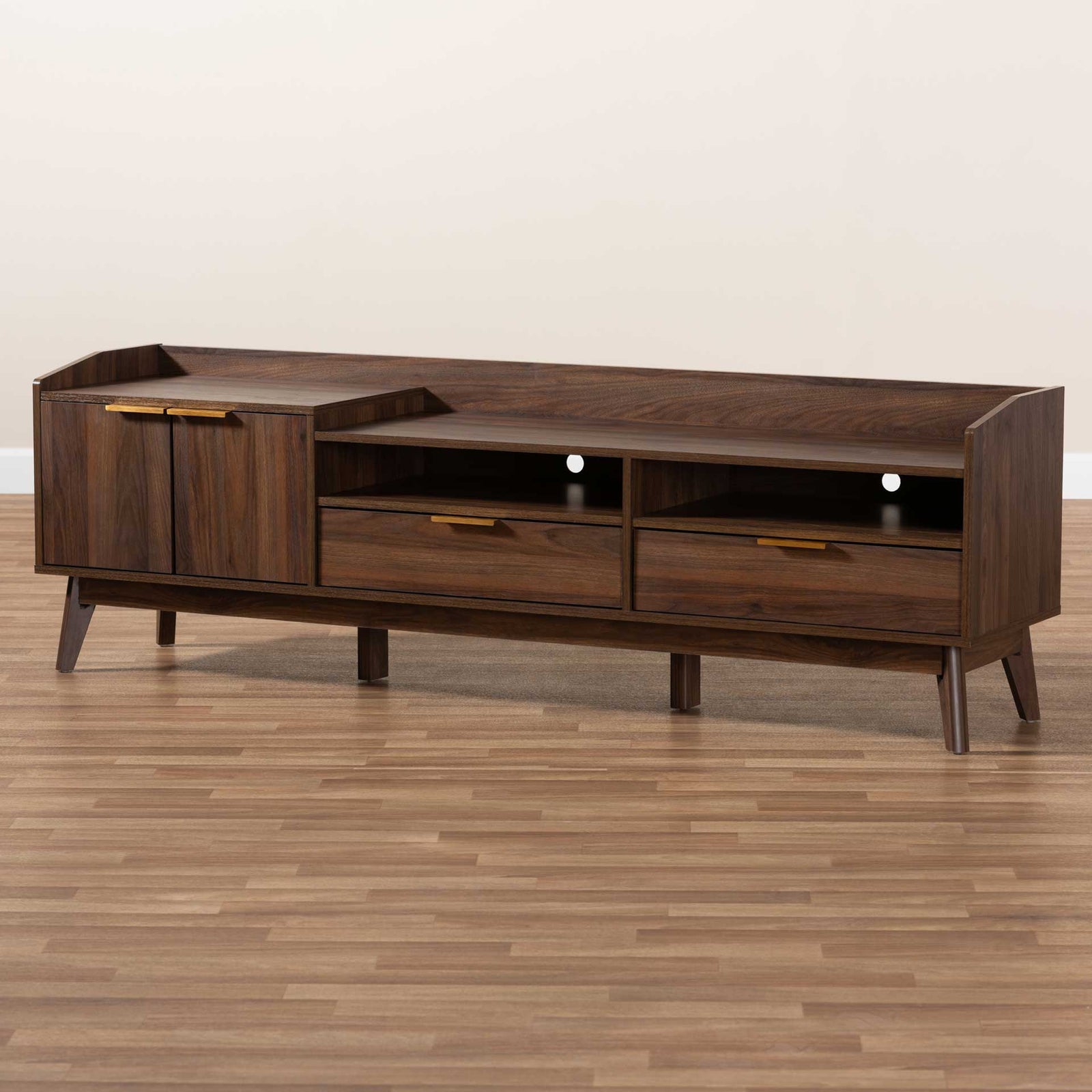 Leara 2-Drawer TV Stand Walnut