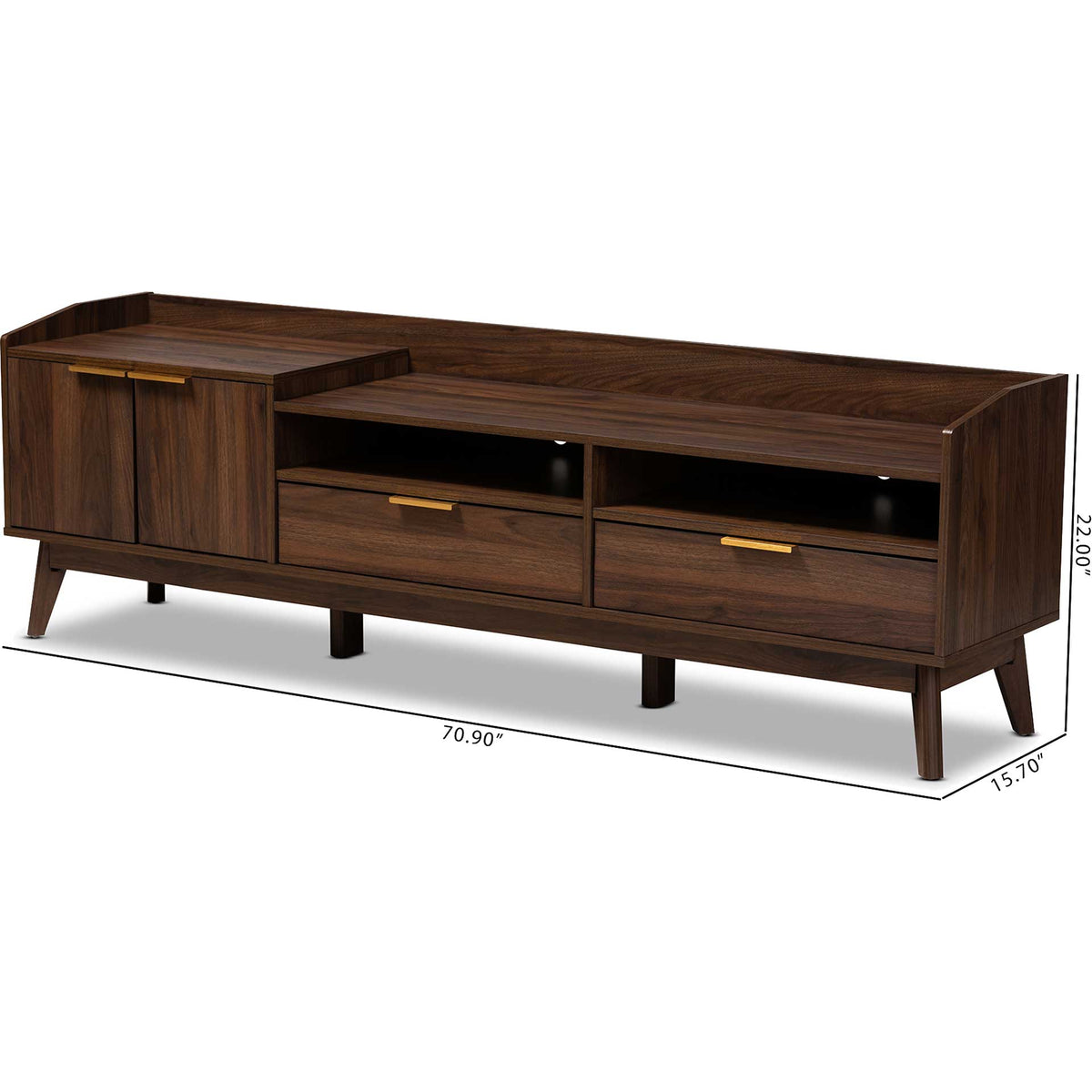 Leara 2-Drawer TV Stand Walnut