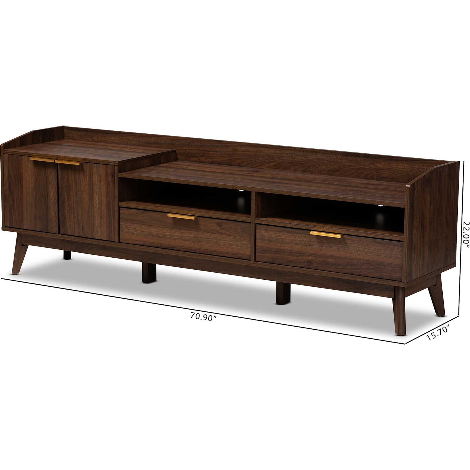 Leara 2-Drawer TV Stand Walnut