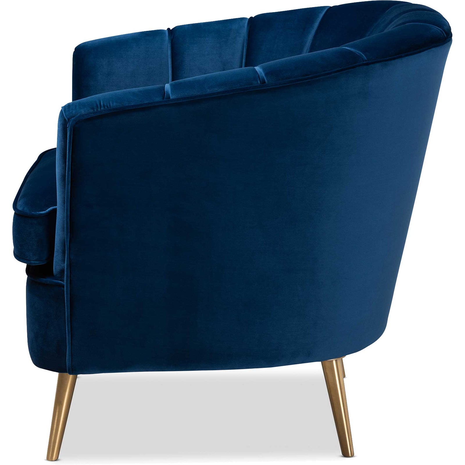 Emara Velvet Fabric Upholstered Chair Blue/Gold