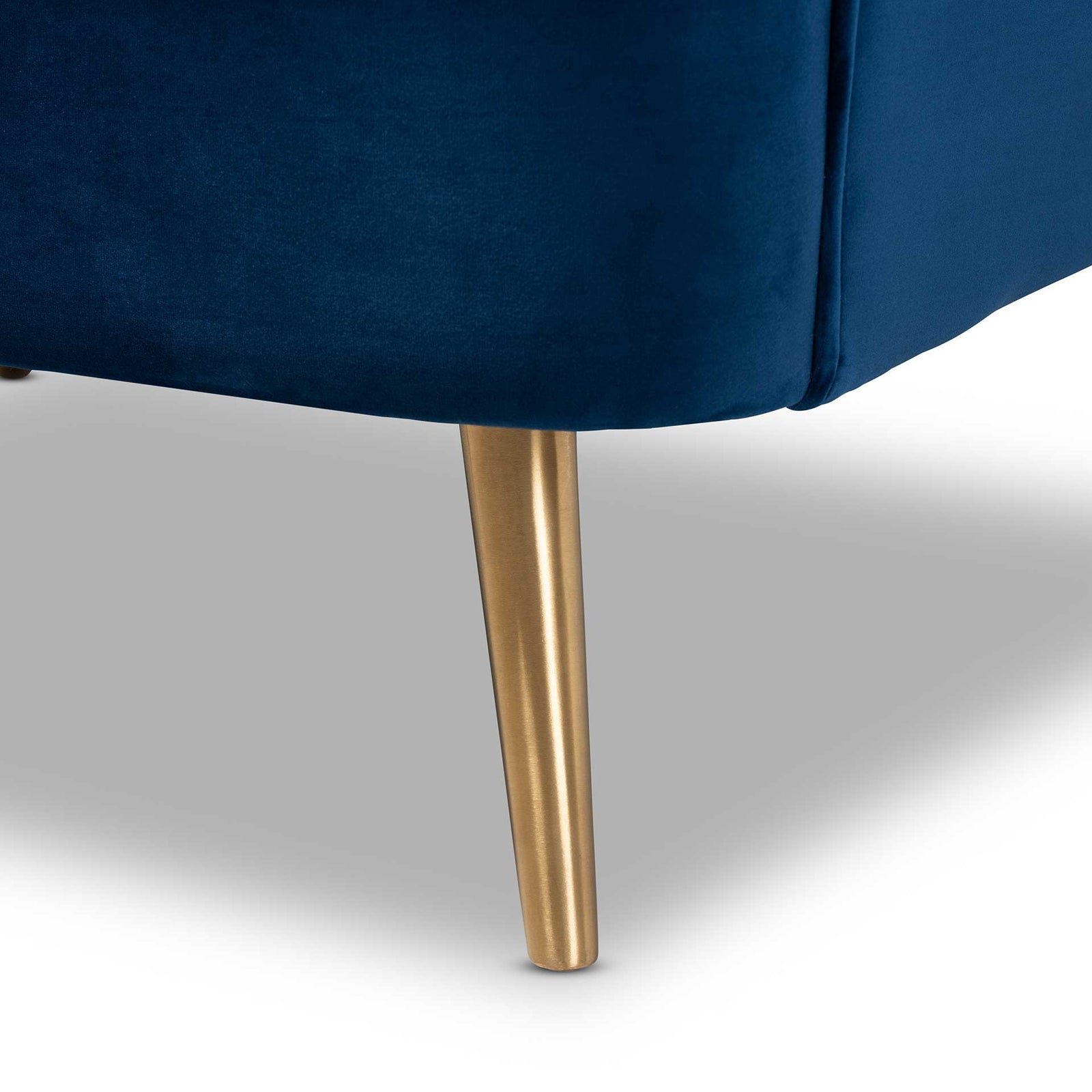 Emara Velvet Fabric Upholstered Chair Blue/Gold