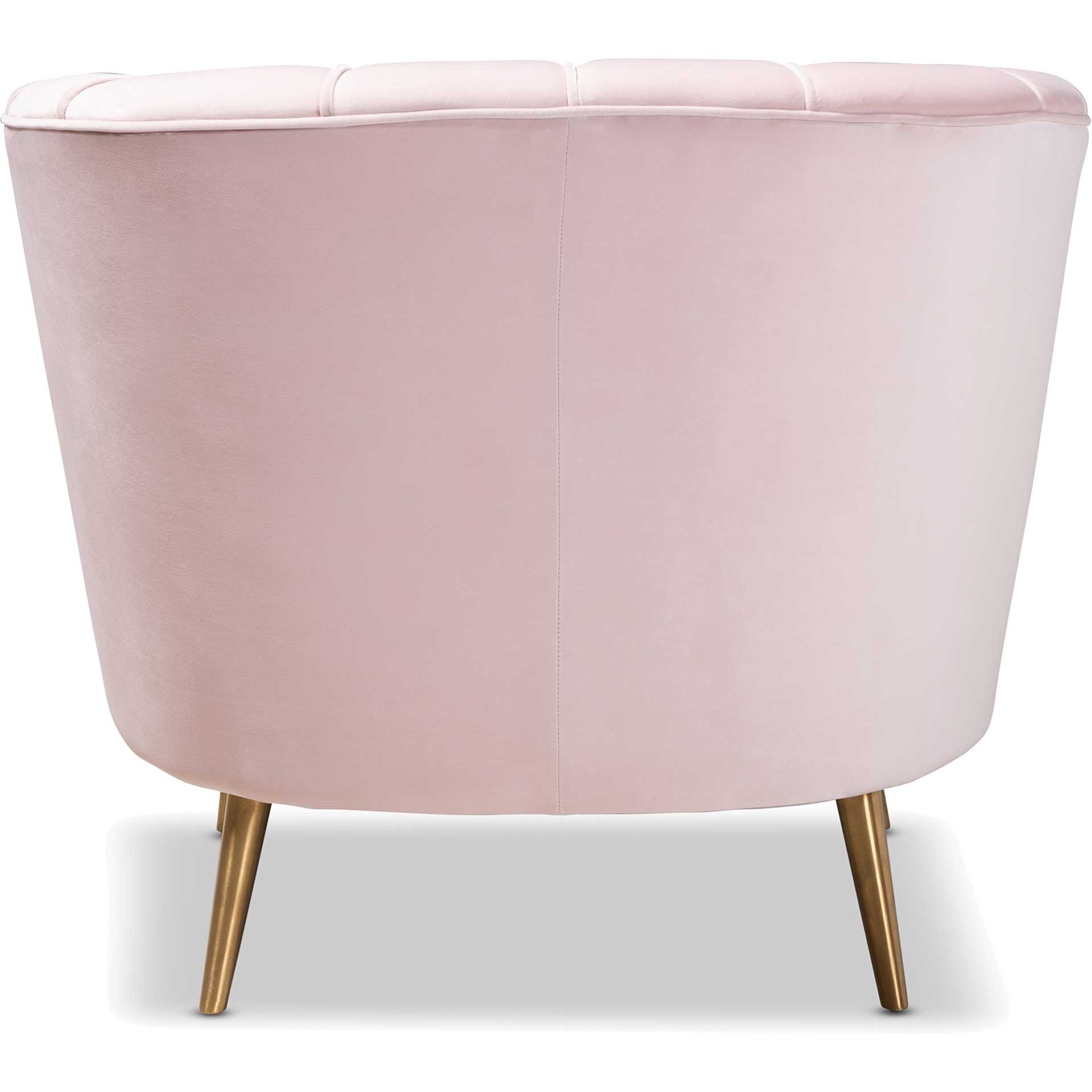Emara Velvet Fabric Upholstered Chair Light Pink/Gold