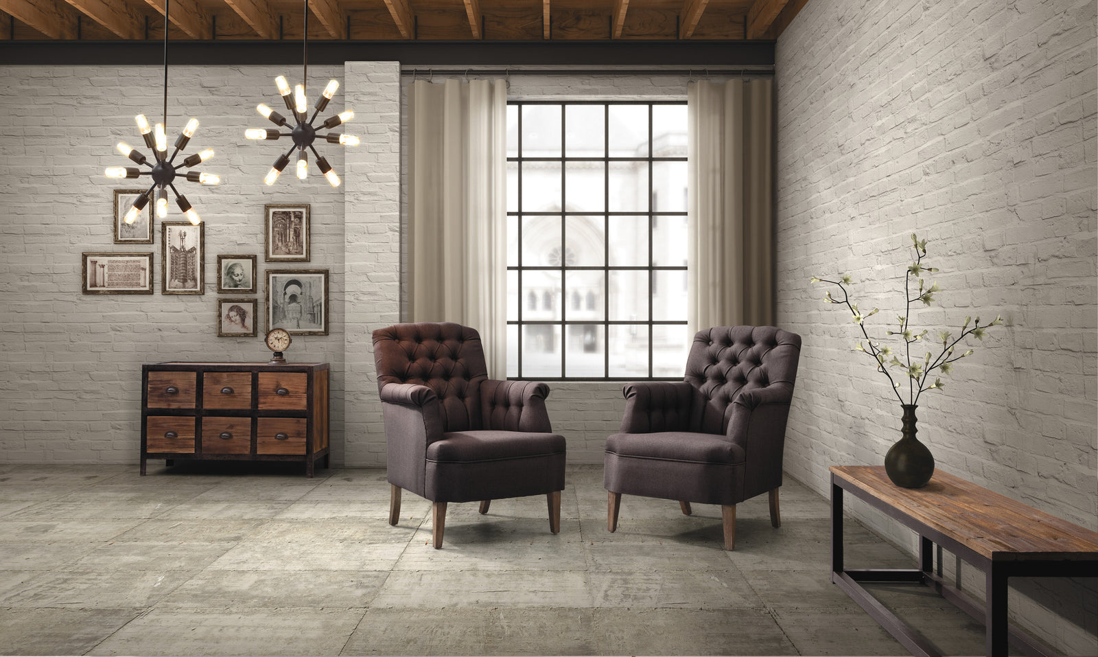 Cambridge Bench Distressed Natural