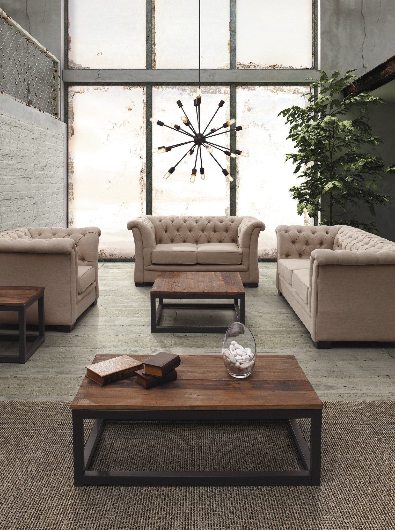 Cambridge Long Coffee Table Distressed Natural