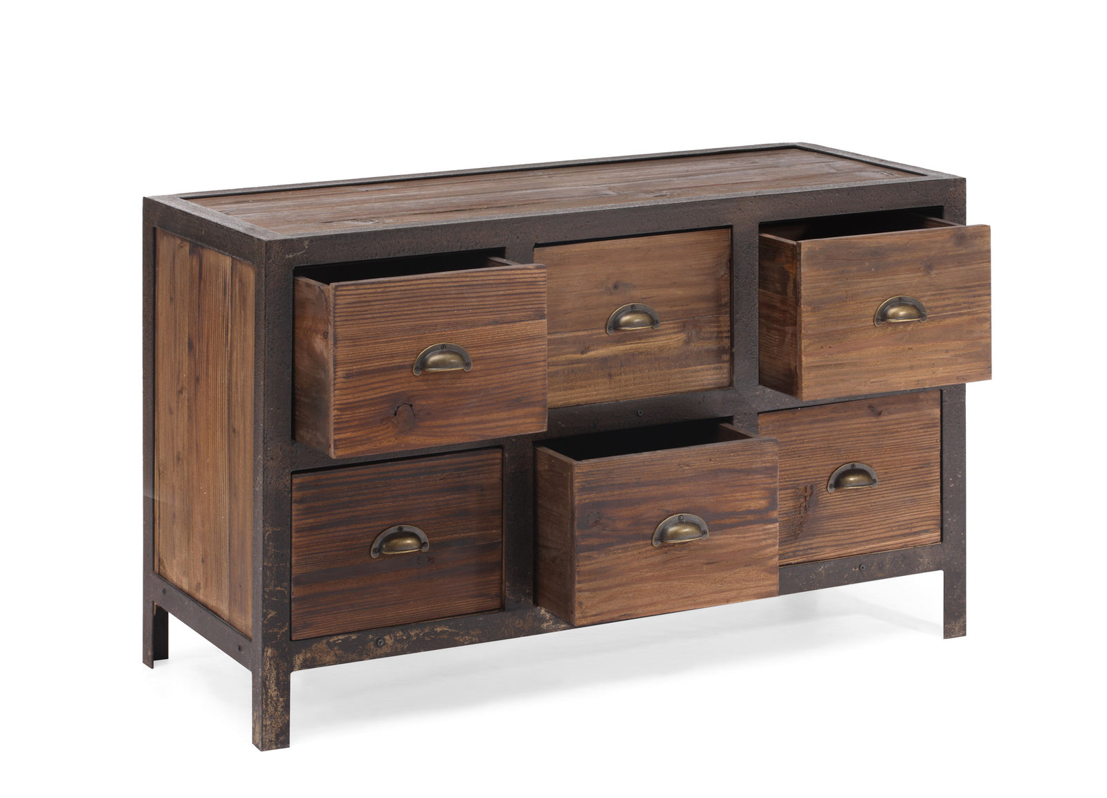 Franklin 6 Drawer Sideboard Distressed Natural