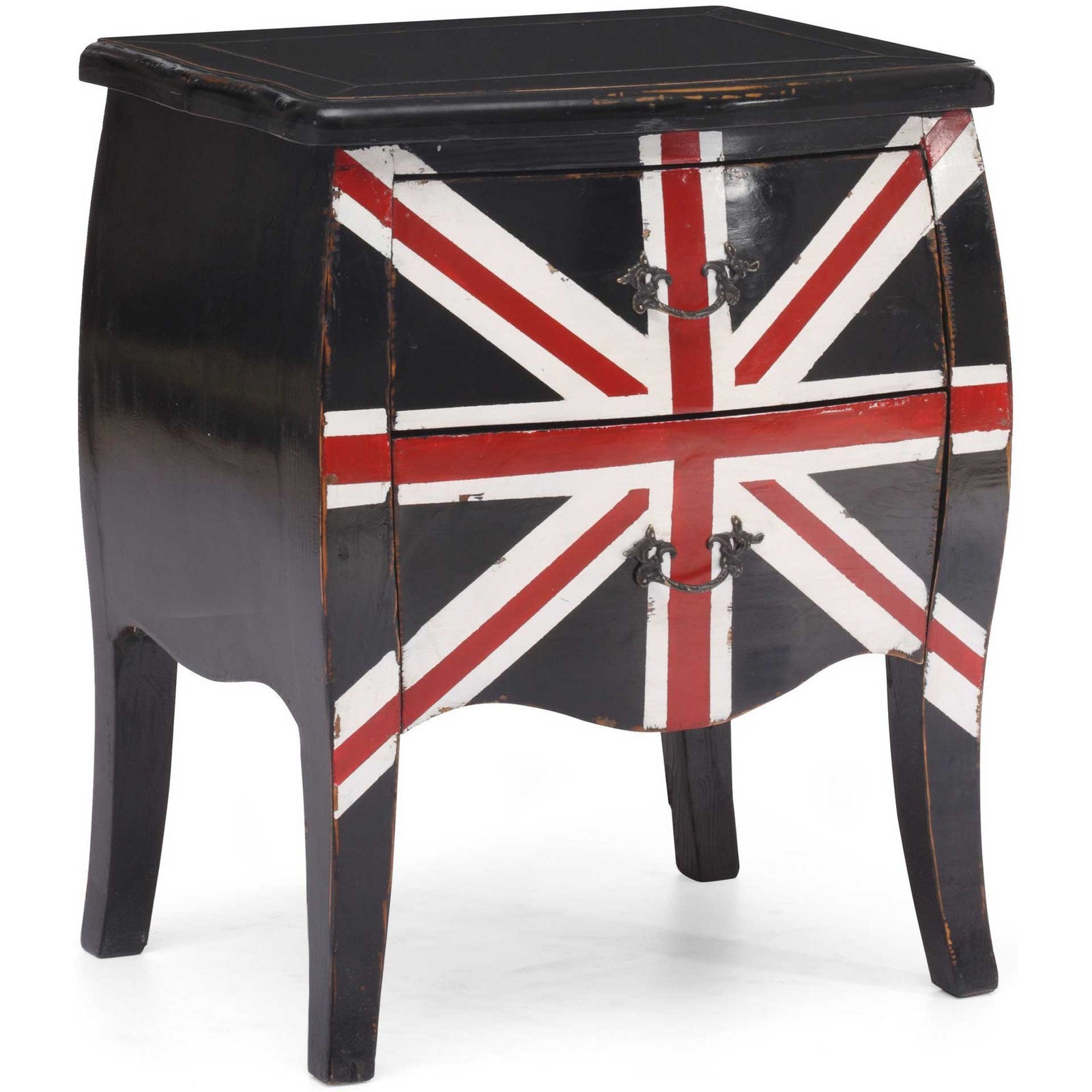 UK Small Cabinet Distressed Black