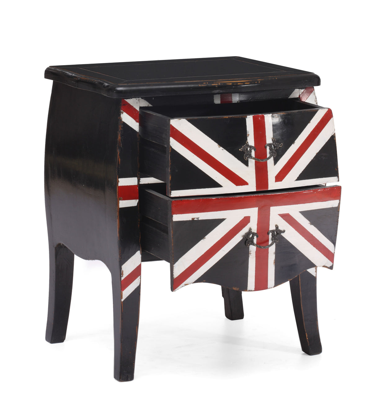 UK Small Cabinet Distressed Black