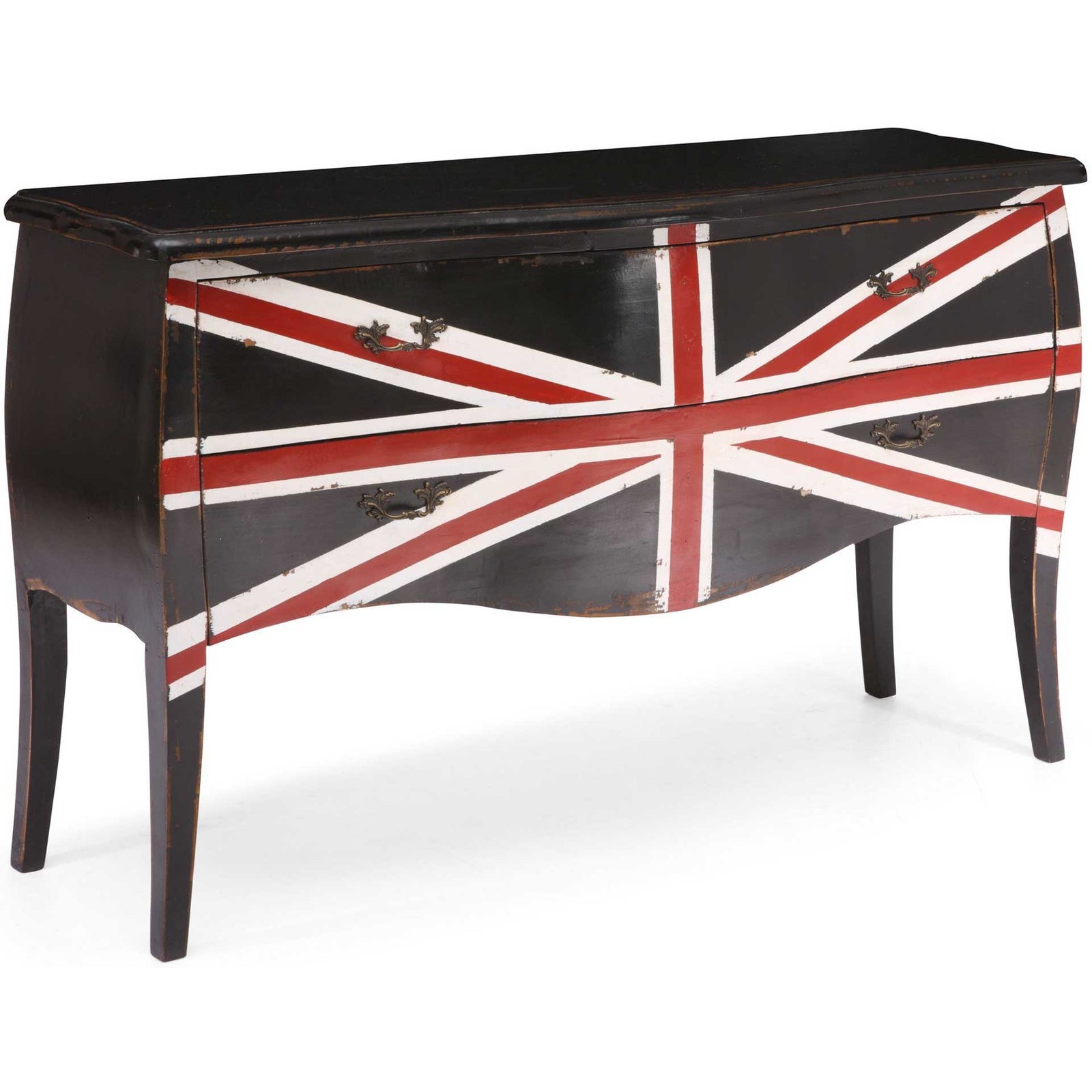 UK Large Cabinet Distressed Black