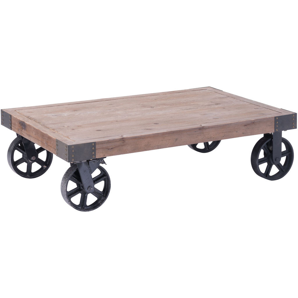 Tangier Cart Table Distressed Natural