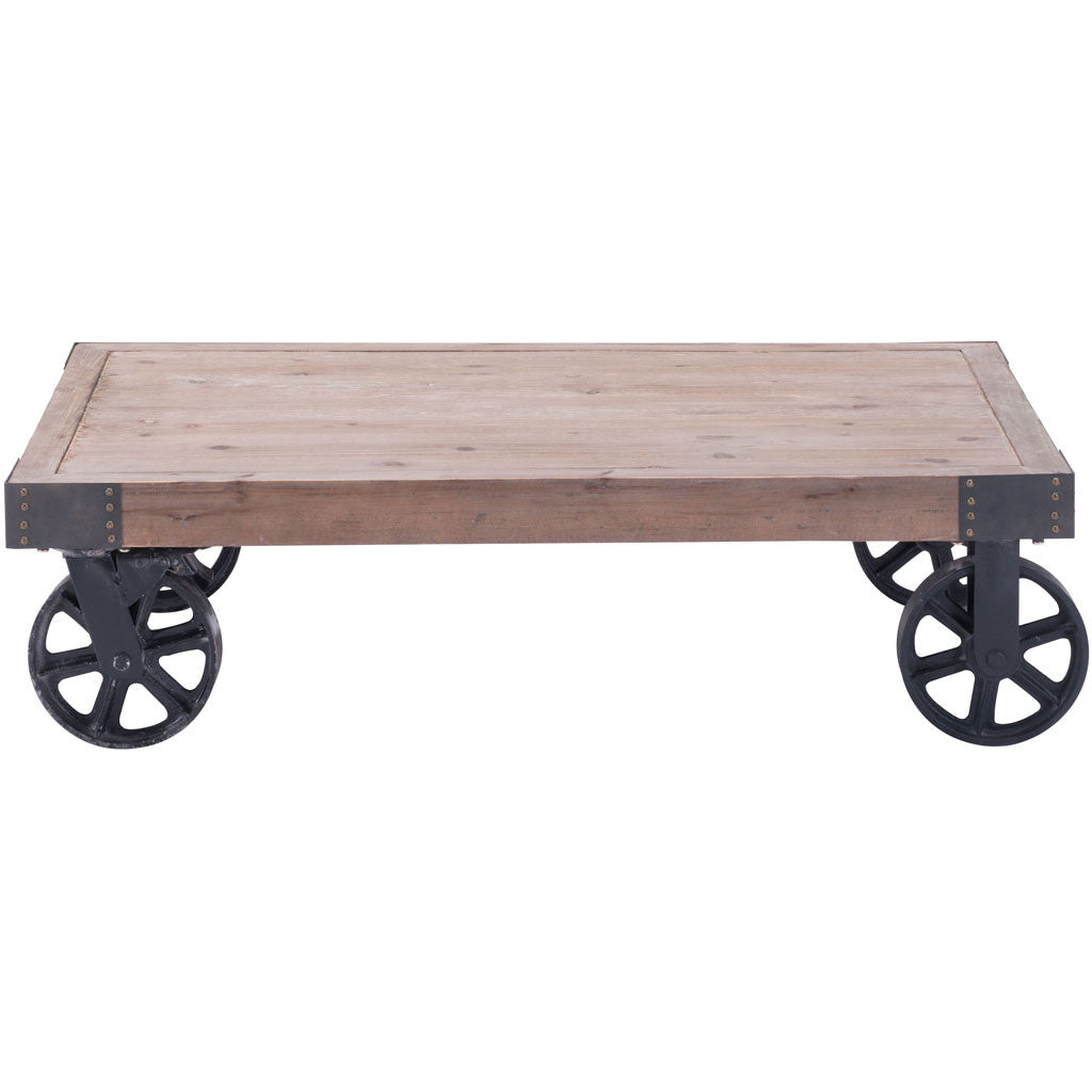 Tangier Cart Table Distressed Natural