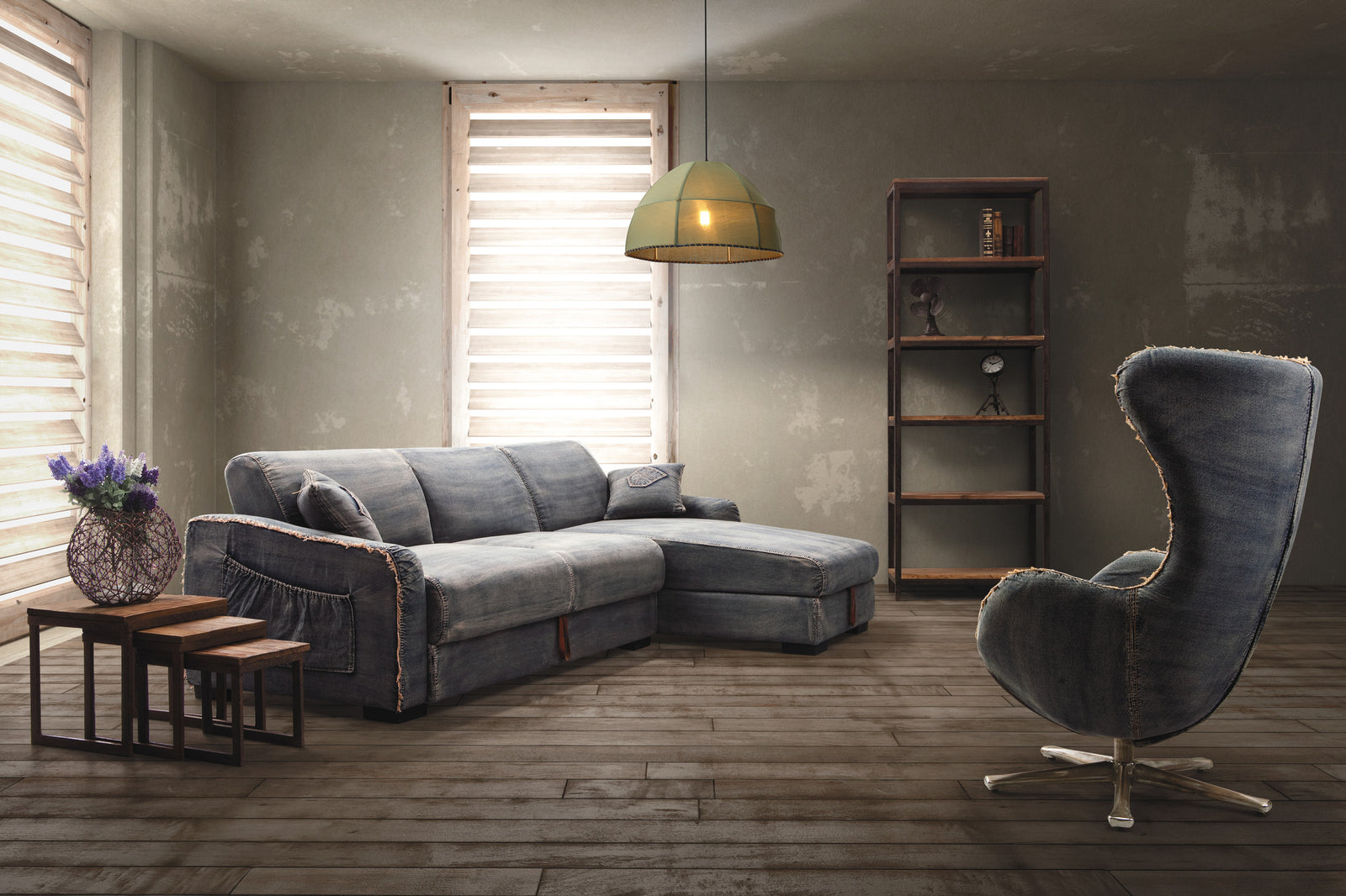 Cambridge Nesting Tables Distressed Natural