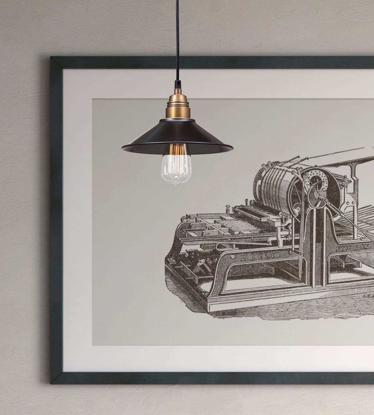 Almelo Ceiling Lamp Antique Black Gold & Brass