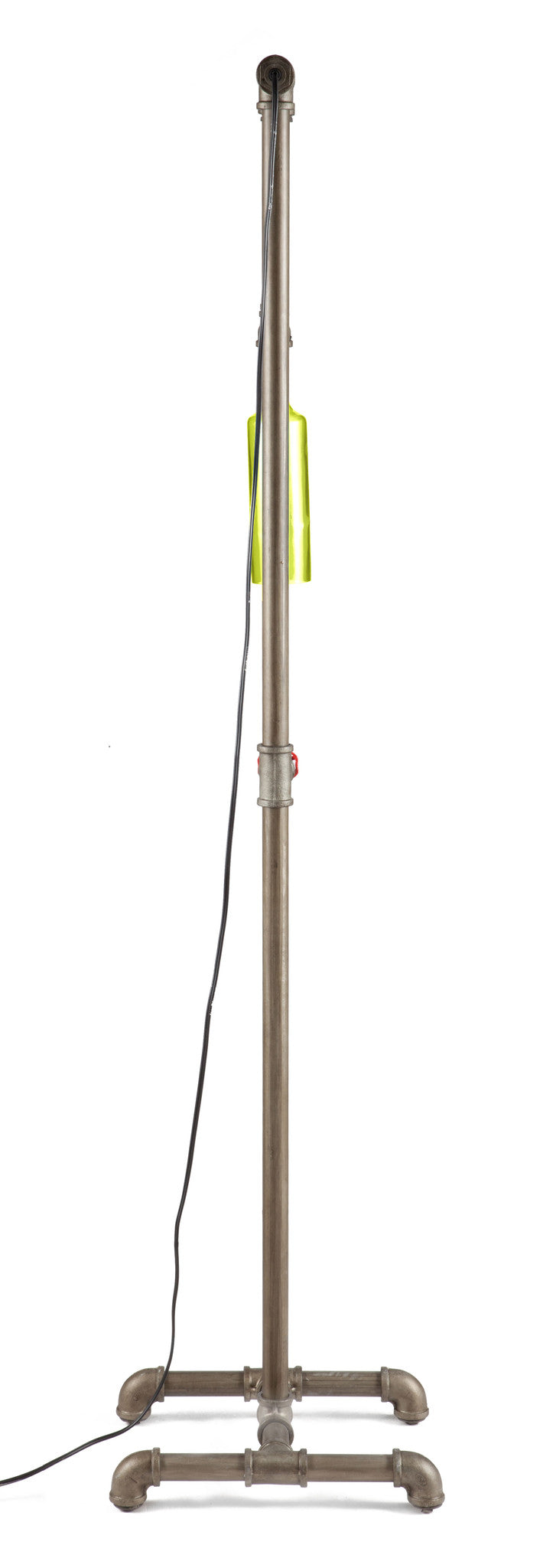 Port Huron Floor Lamp Brass & Green Glass