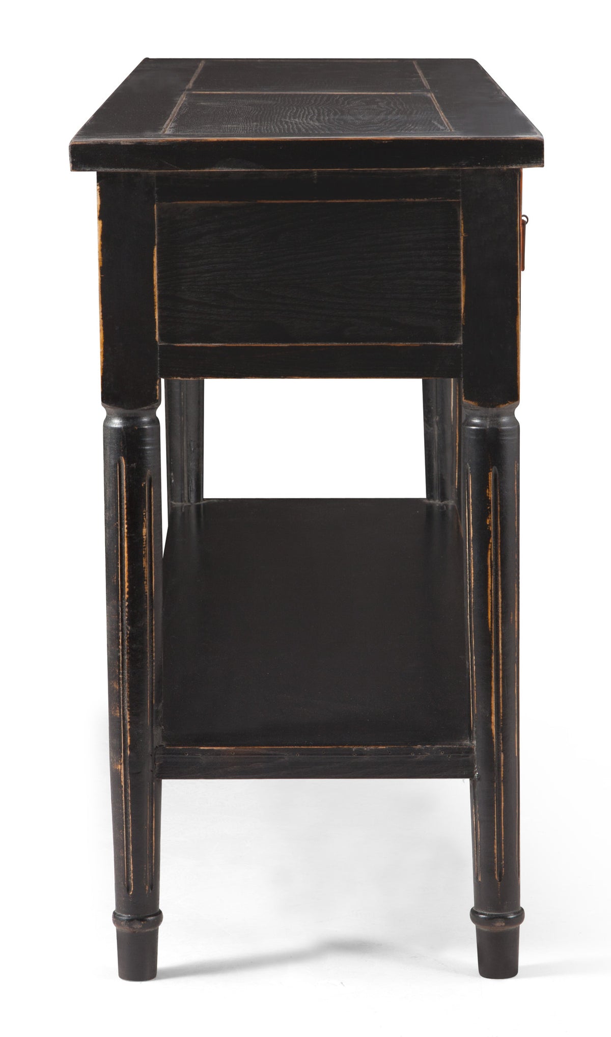 Vale Console Table Multicolor Distressed Black