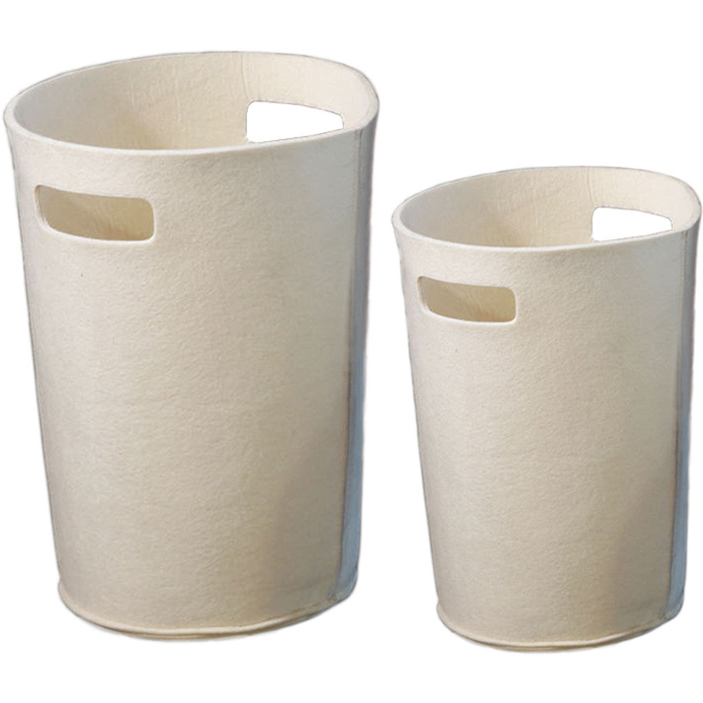 Olt Felt Round Wastebasket Cream