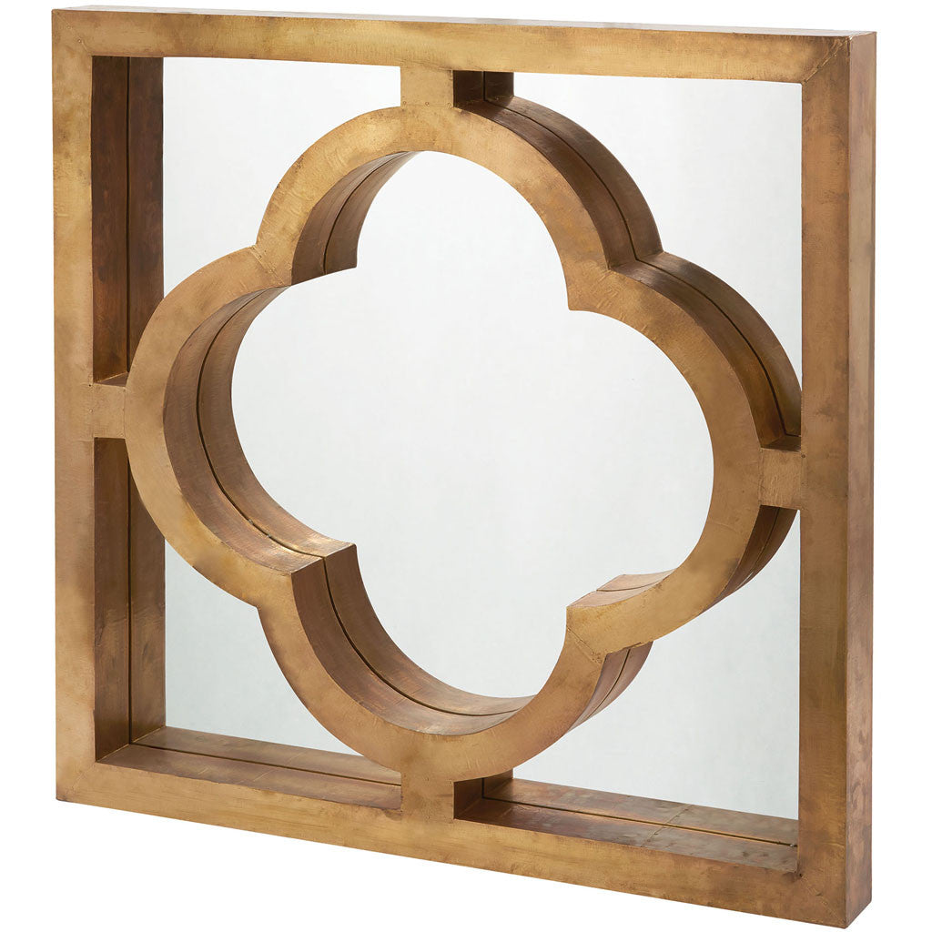 Etihad Quatrefoil Brass Mirror