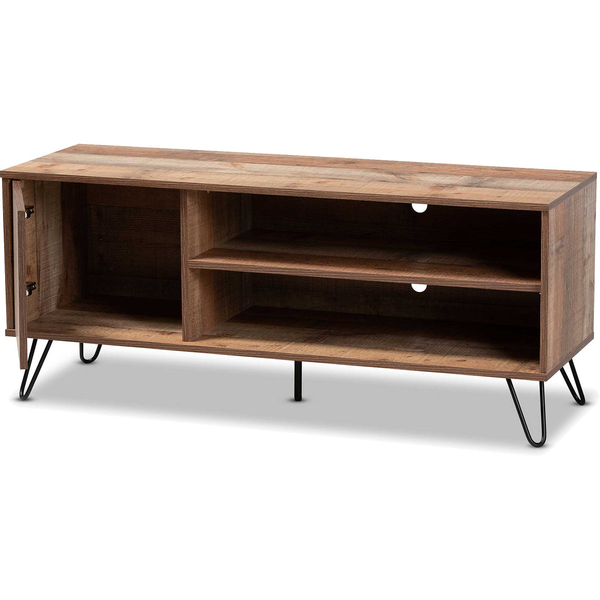 Ivan 1-Door TV Stand Rustic Oak/Black