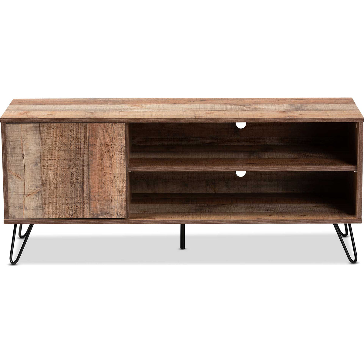 Ivan 1-Door TV Stand Rustic Oak/Black