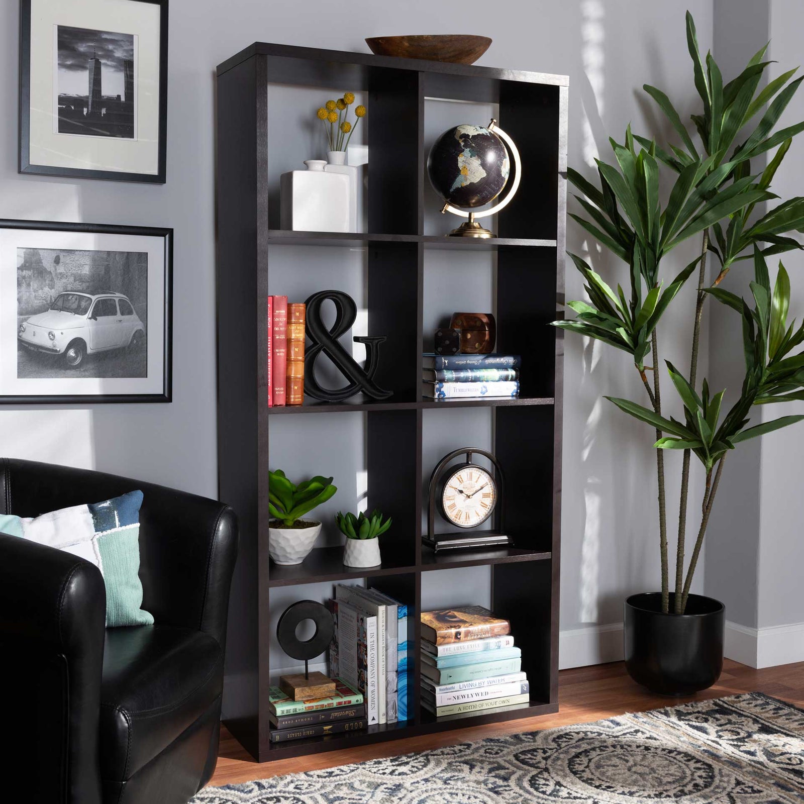 James 8-Cube Shelving Unit Dark Brown