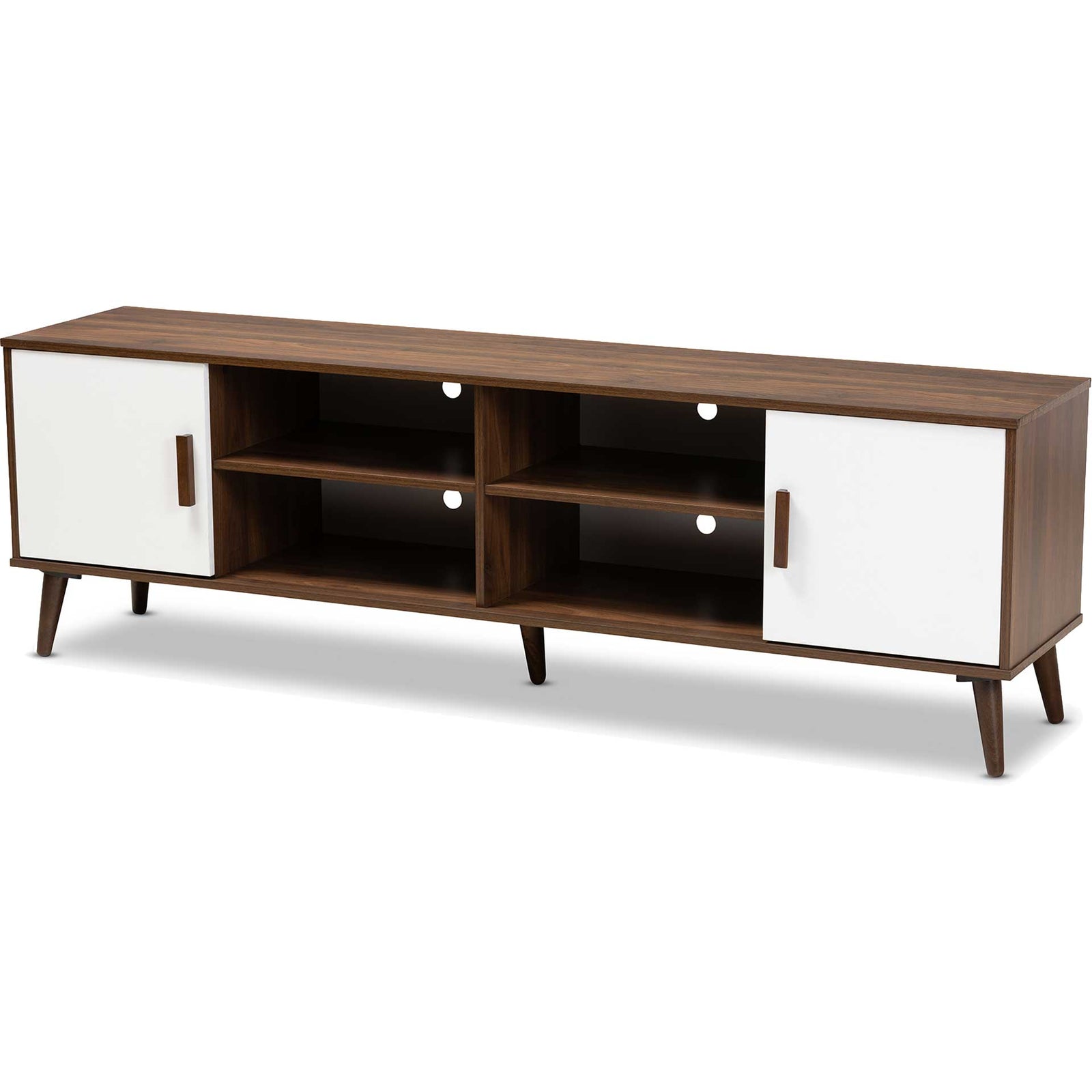 Quan 2-Door TV Stand Walnut/White