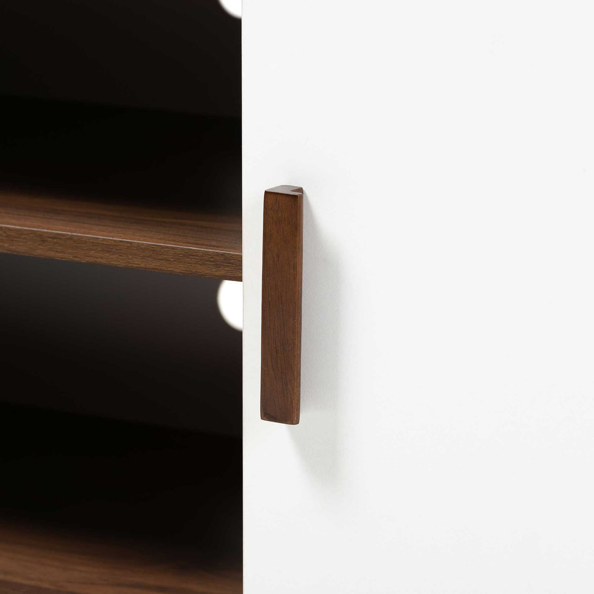 Quan 2-Door TV Stand Walnut/White