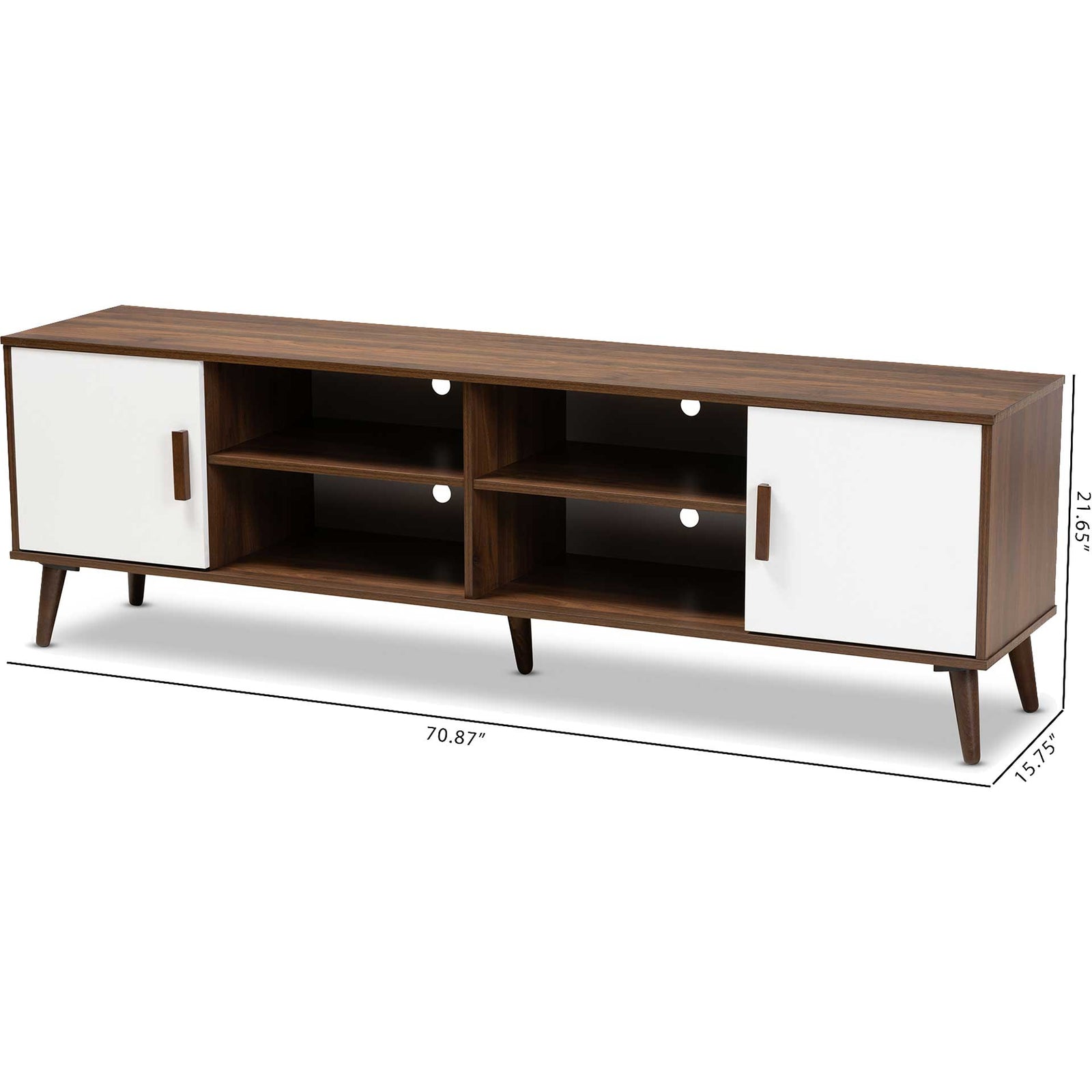 Quan 2-Door TV Stand Walnut/White