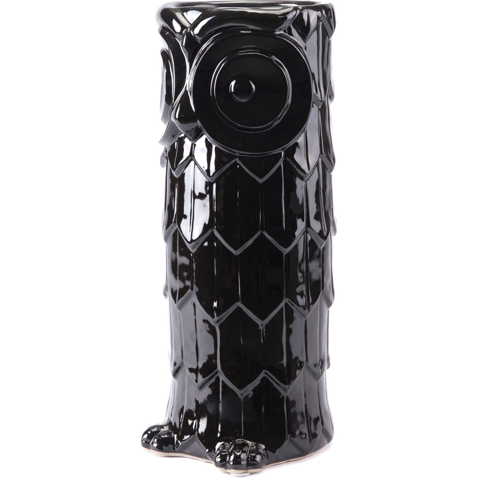 Owl Umbrella Stand Black