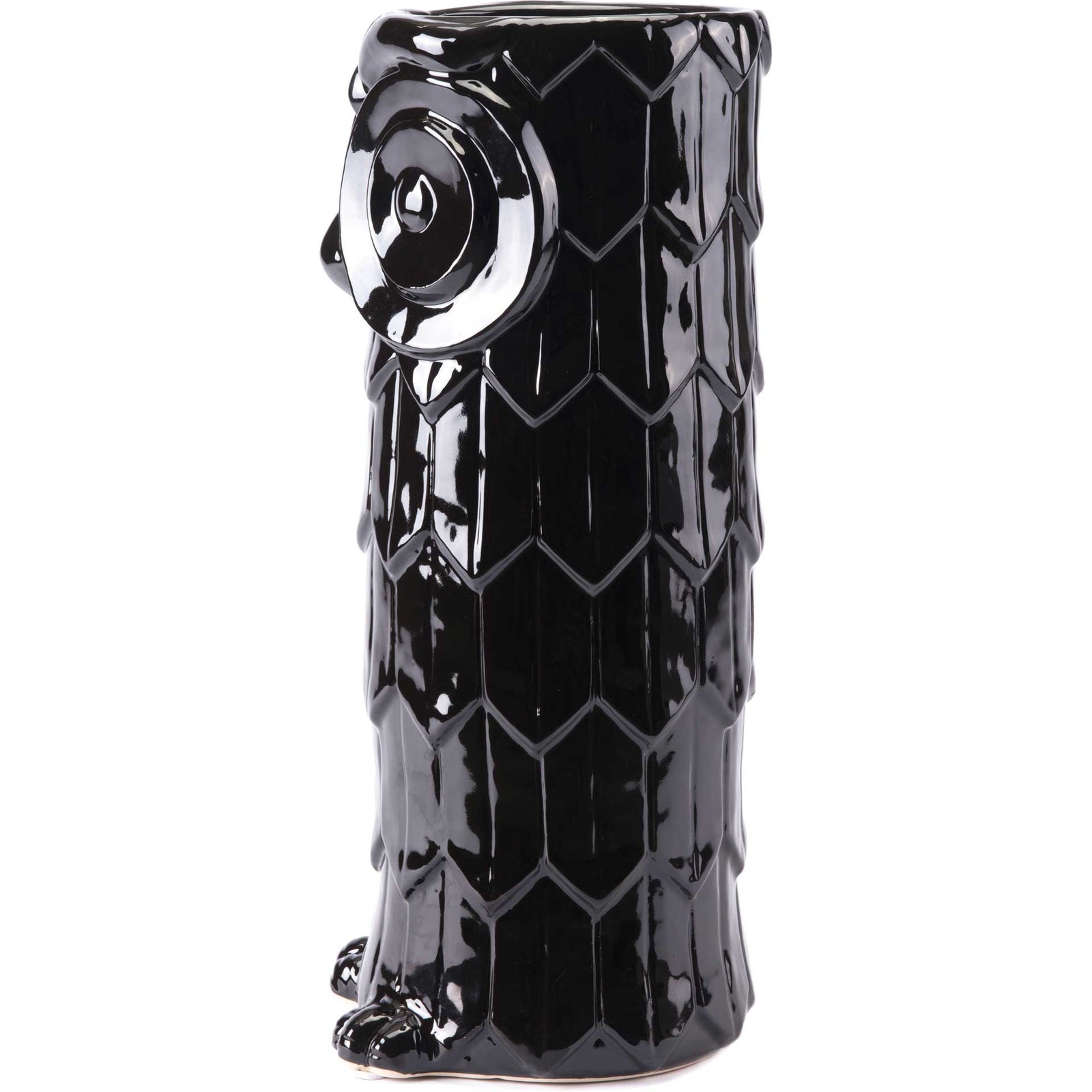 Owl Umbrella Stand Black