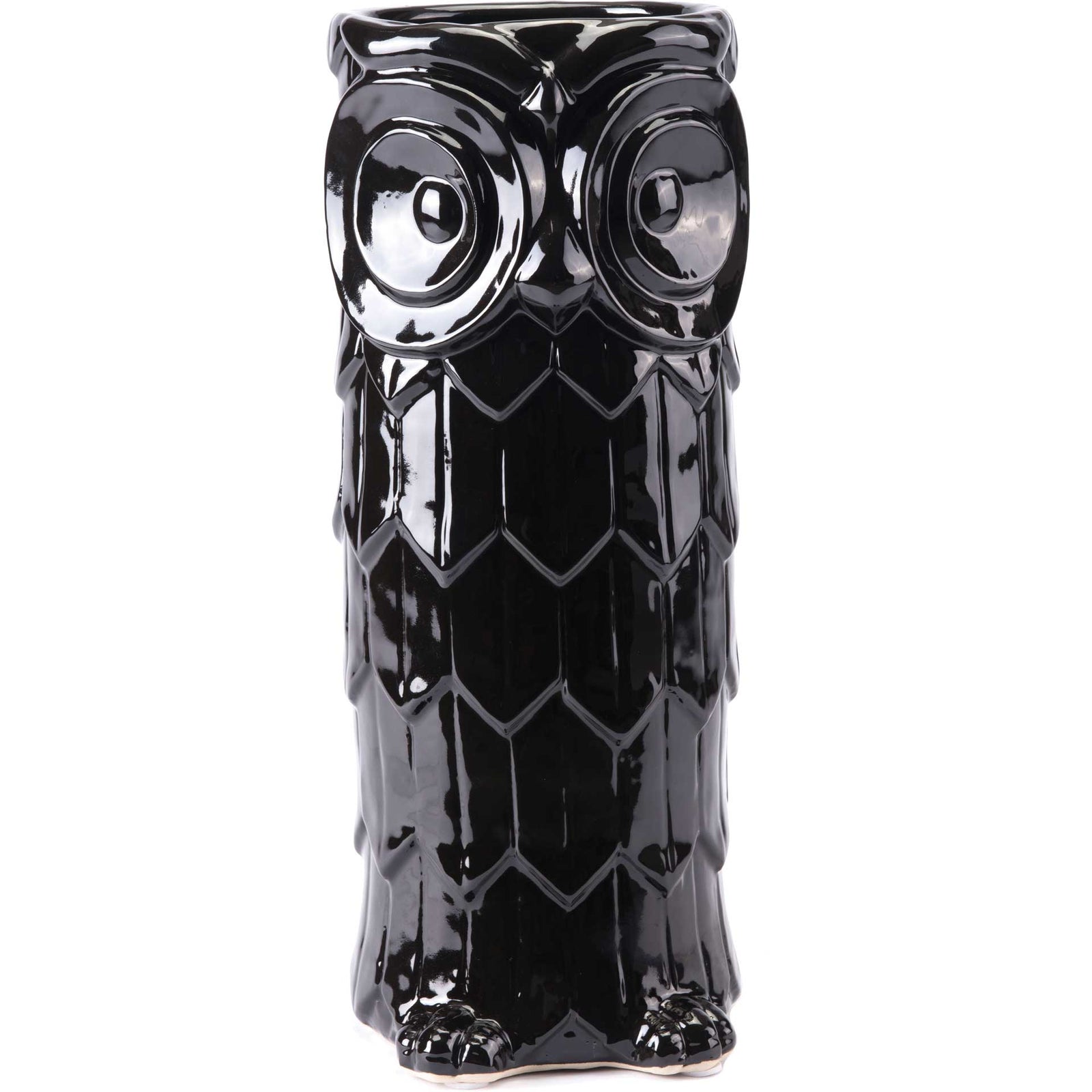 Owl Umbrella Stand Black