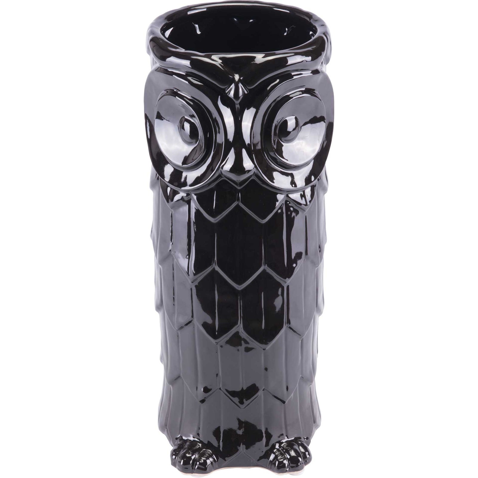 Owl Umbrella Stand Black