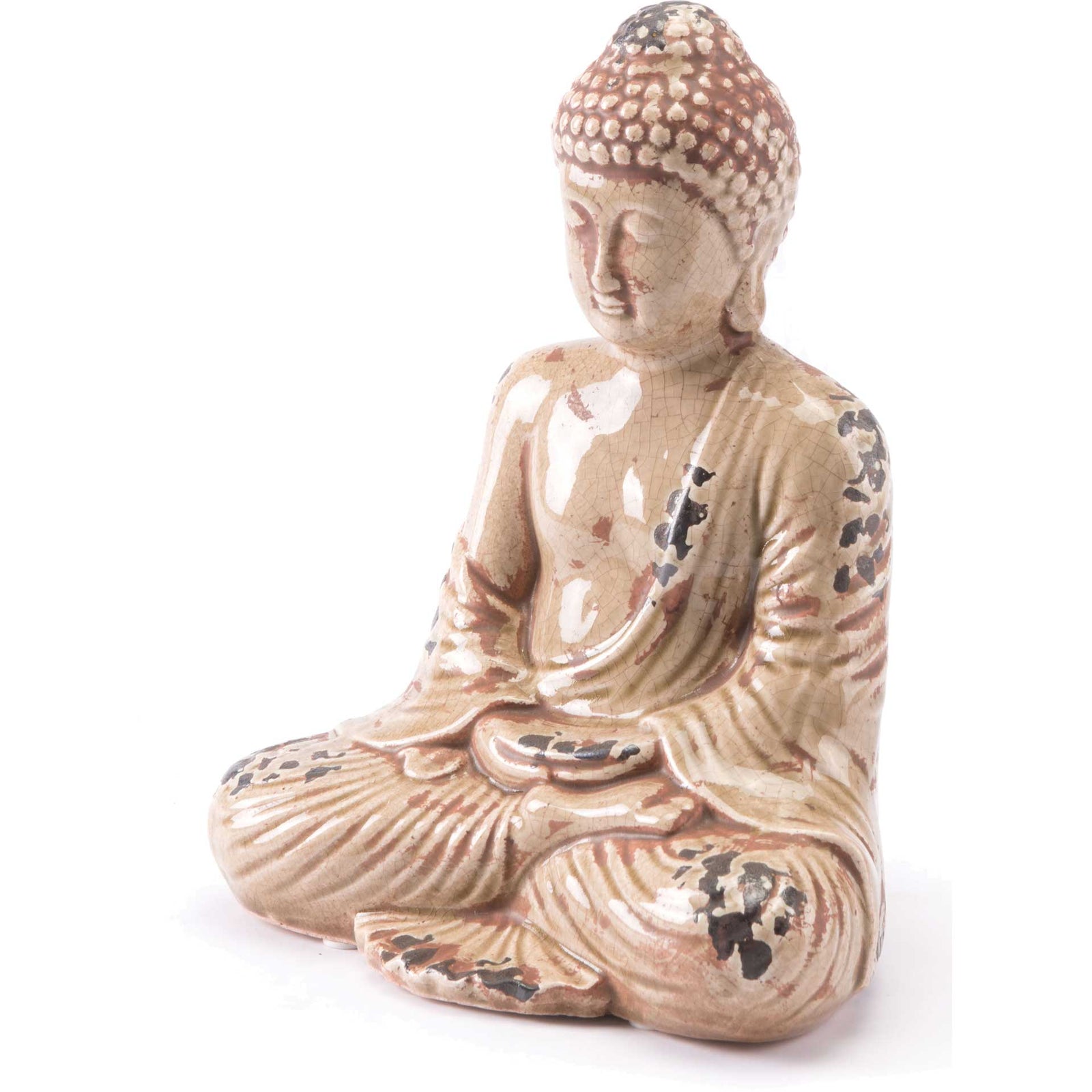Sitting Buddha Distressed Taupe
