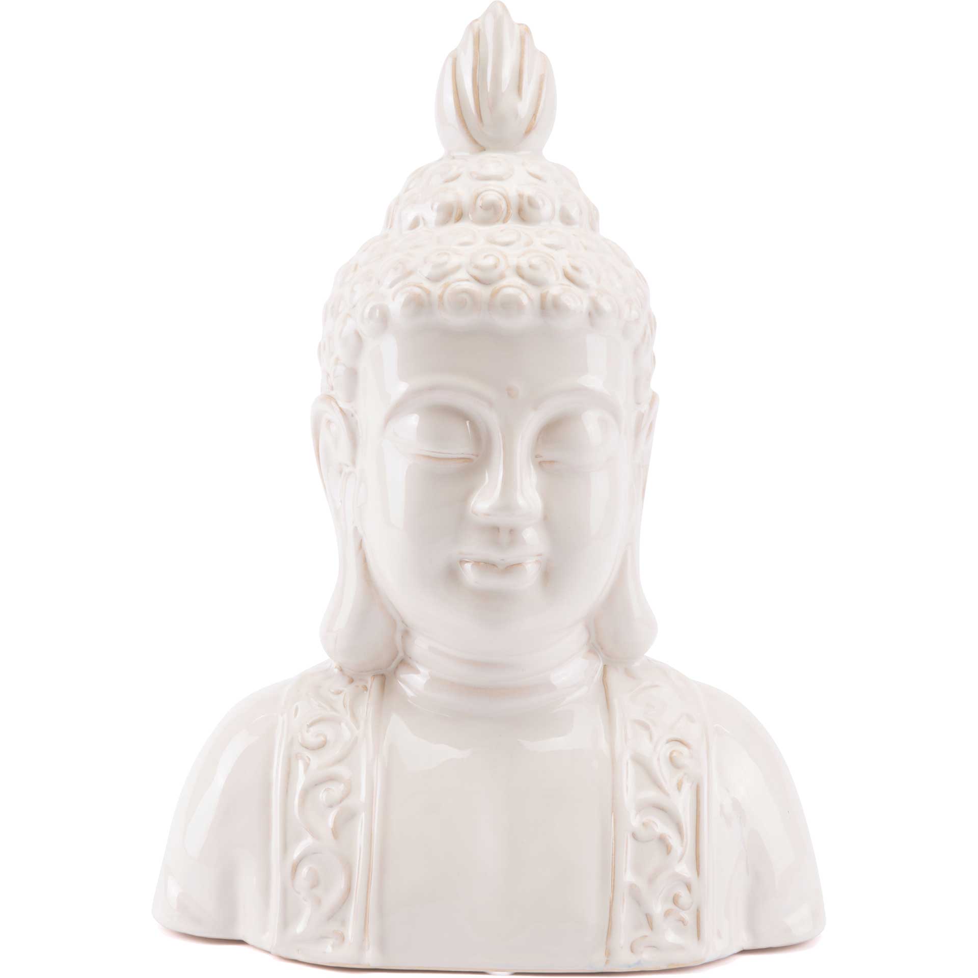 Distressed Buddha Head Ivory