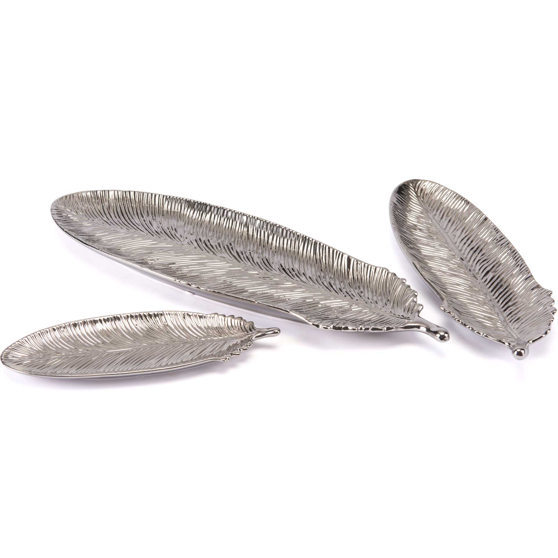 Silver Feather Tray