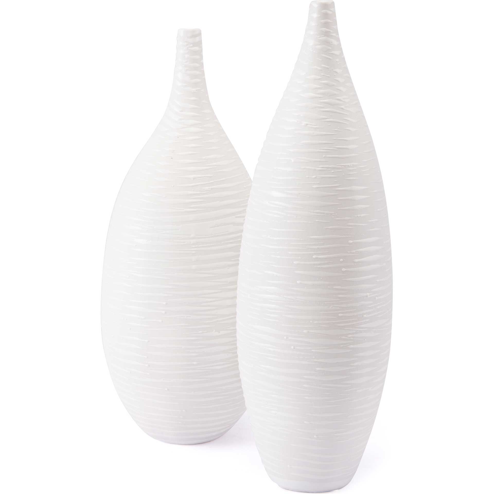 Grooved Vase White