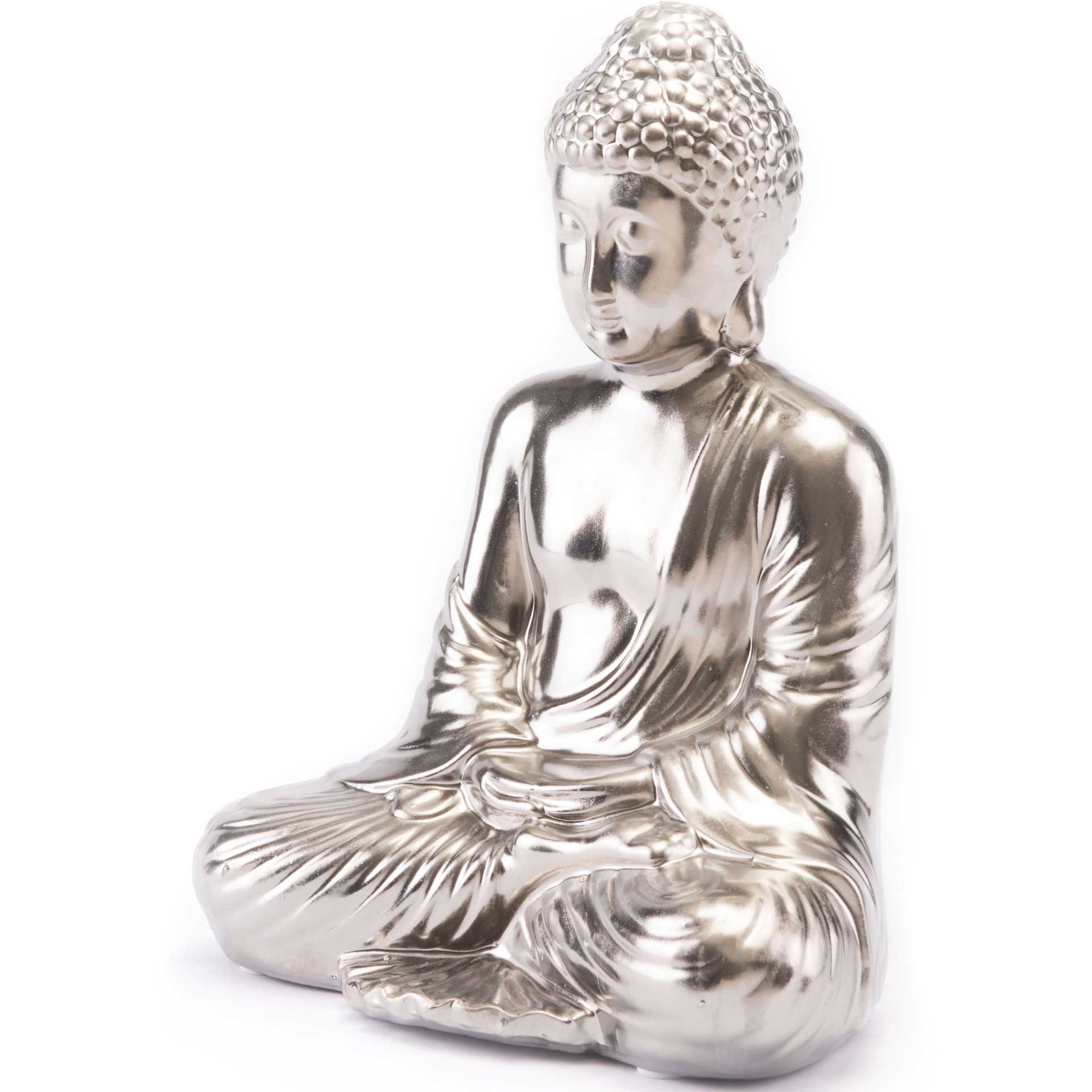 Sitting Buddha Matte Silver