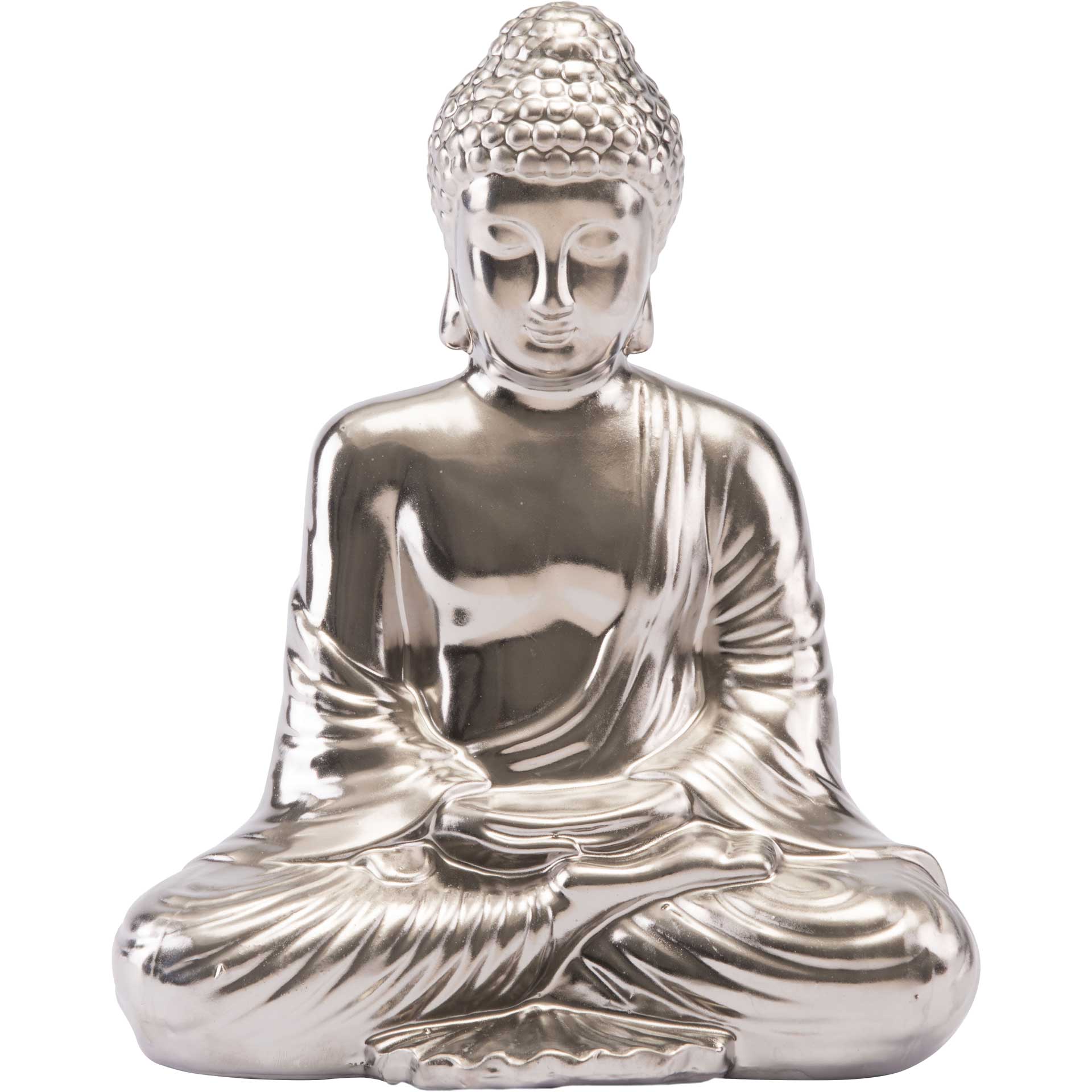Sitting Buddha Matte Silver