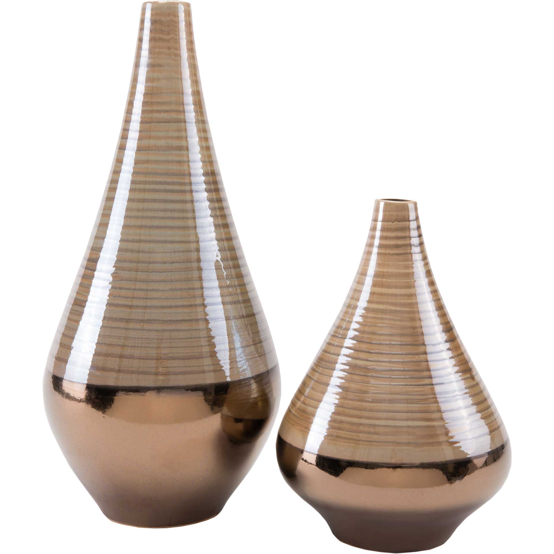 Dual Vase Brown/Pearl
