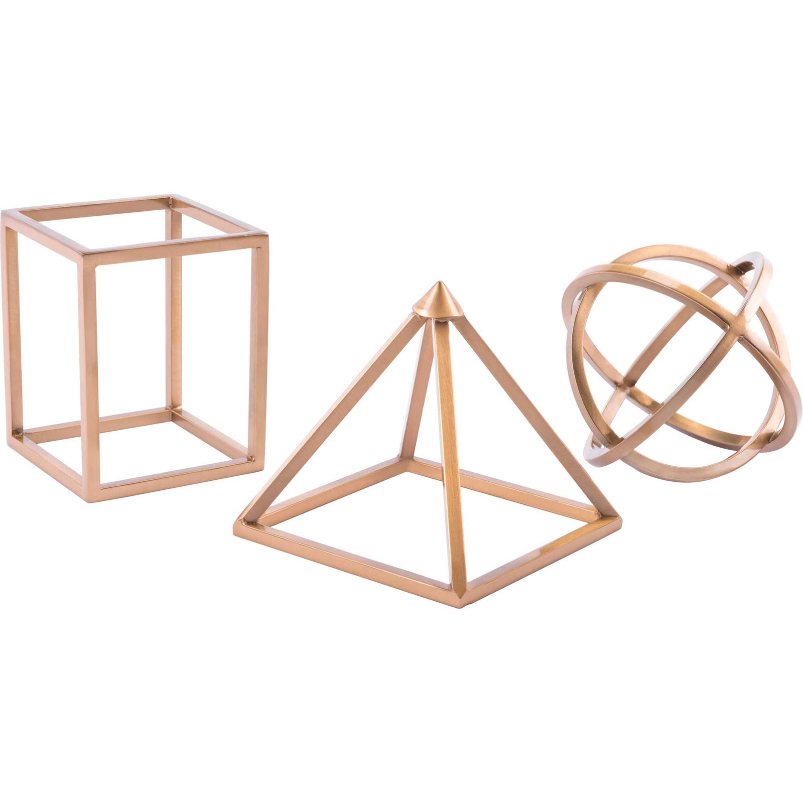 Geo Shapes Antique Brass (Set of 3)