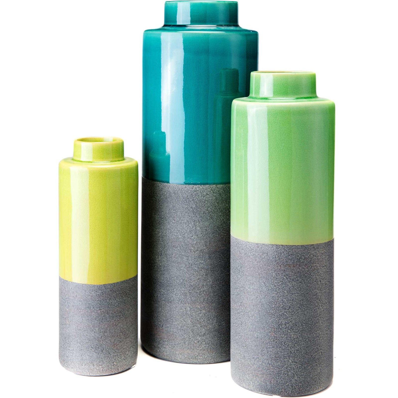 Stoneware Bottle Lime/Green/Teal