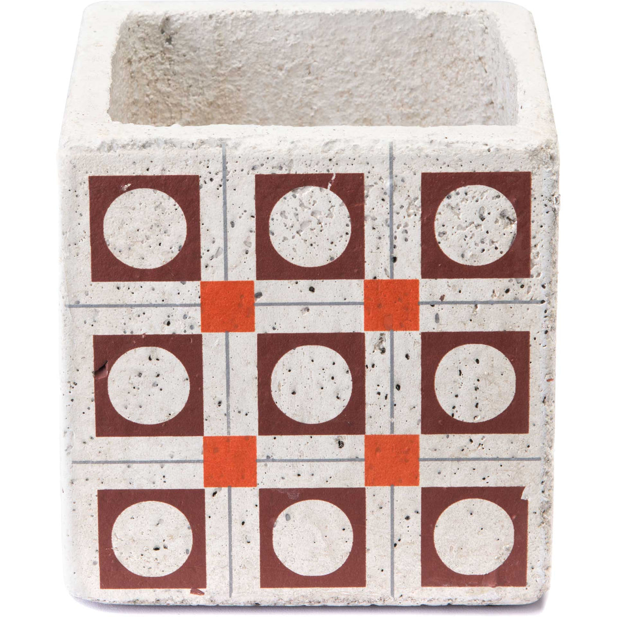 Cement Squares Planter Red/Orange