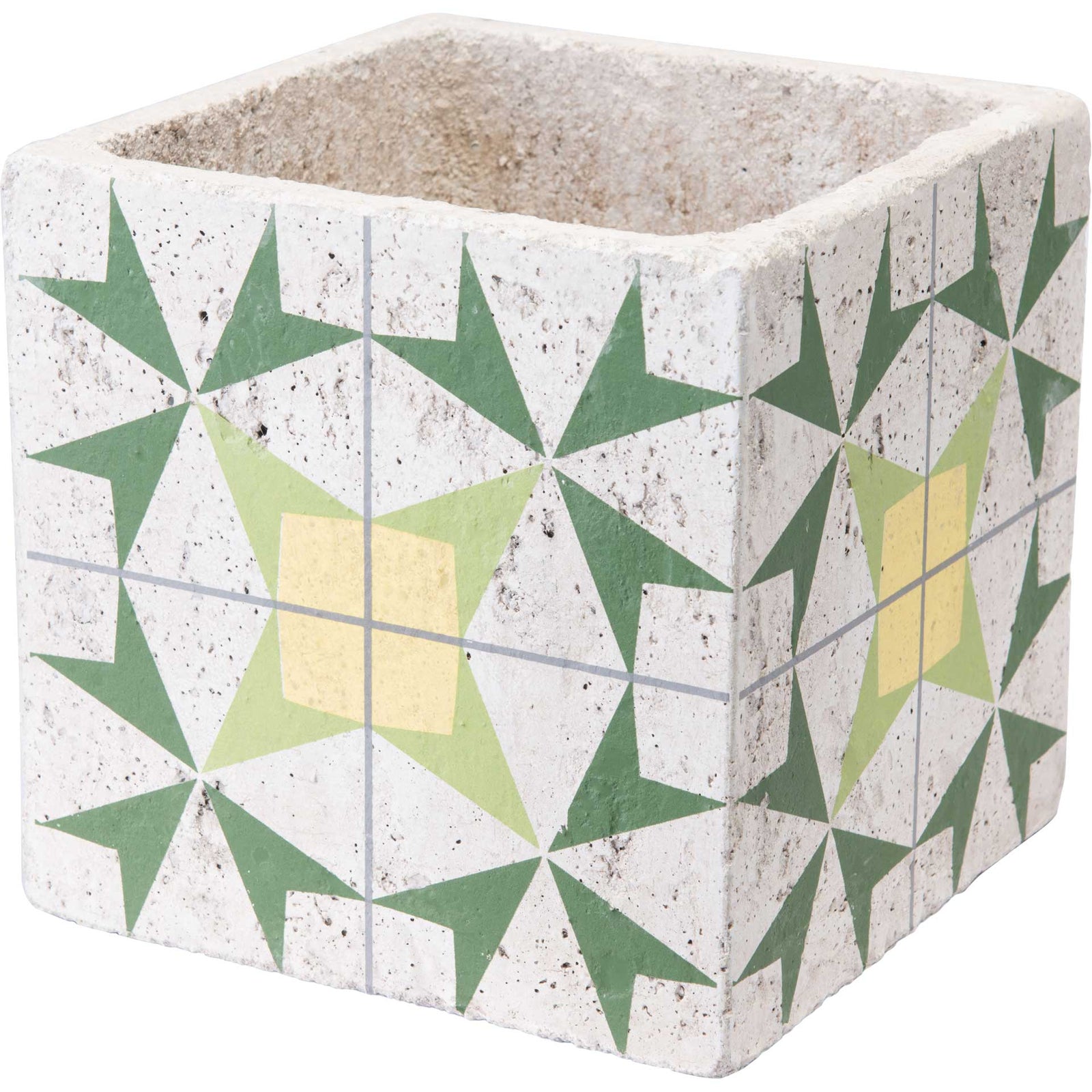 Cement Arrow Planter Green/Yellow