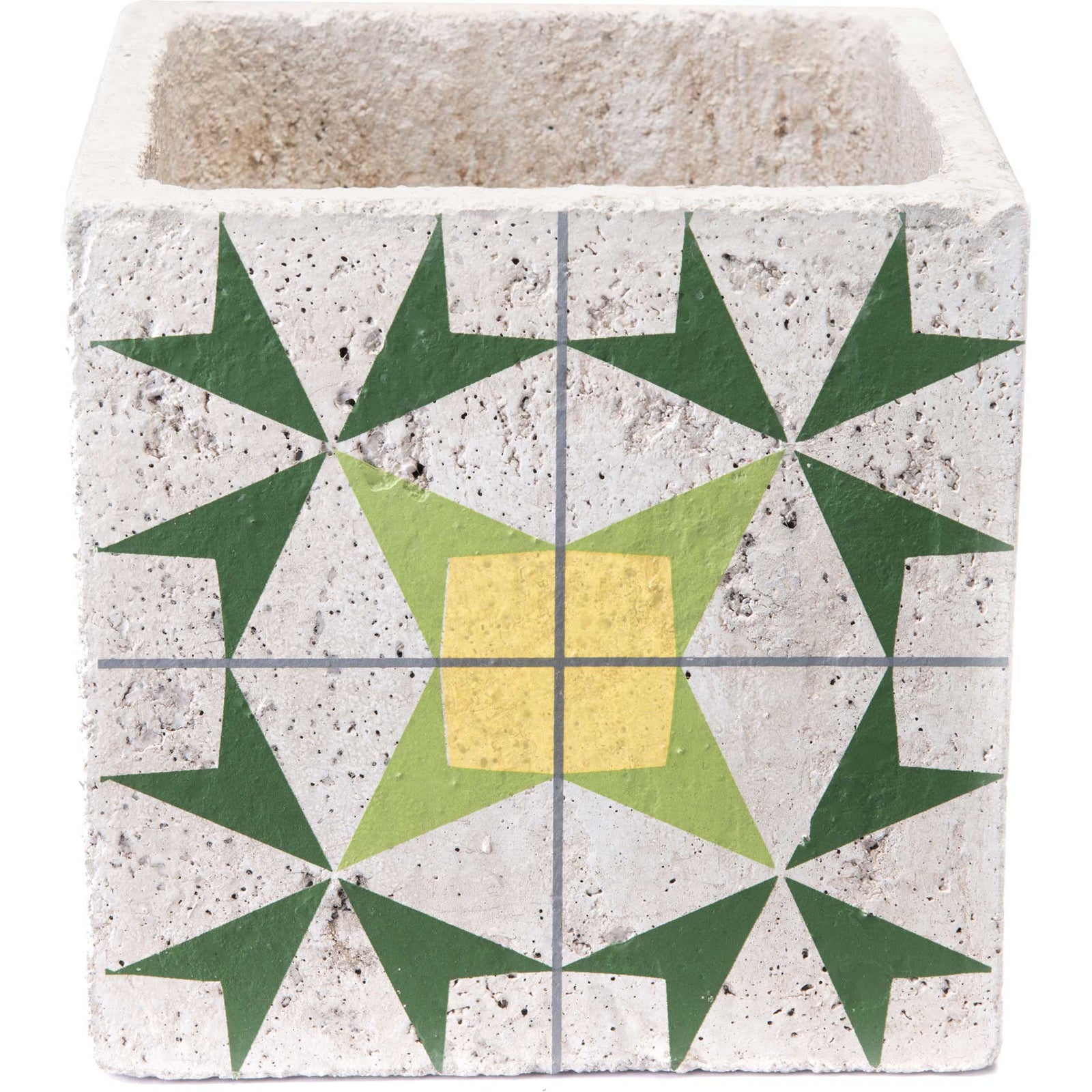 Cement Arrow Planter Green/Yellow