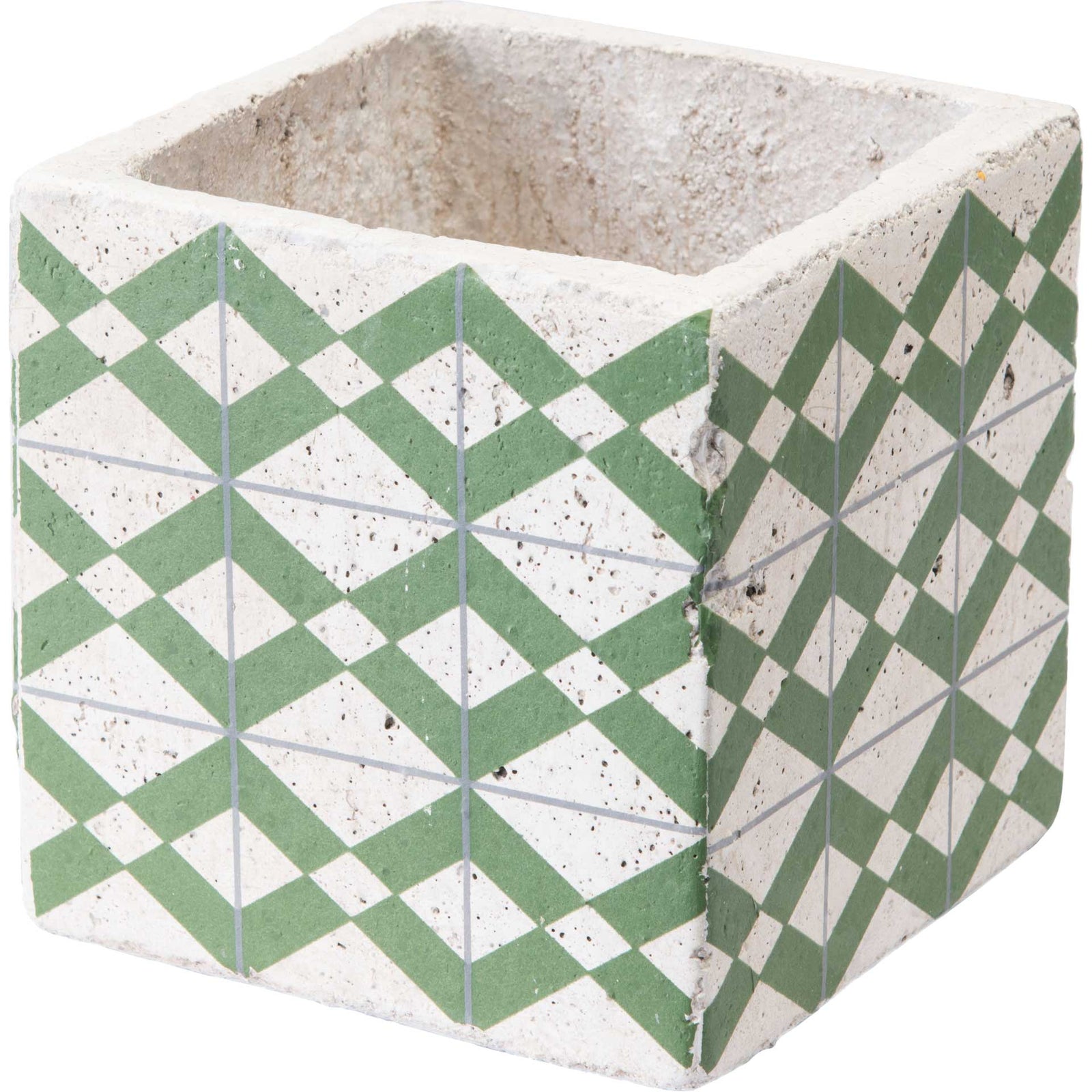 Cement Tribal Planter Green