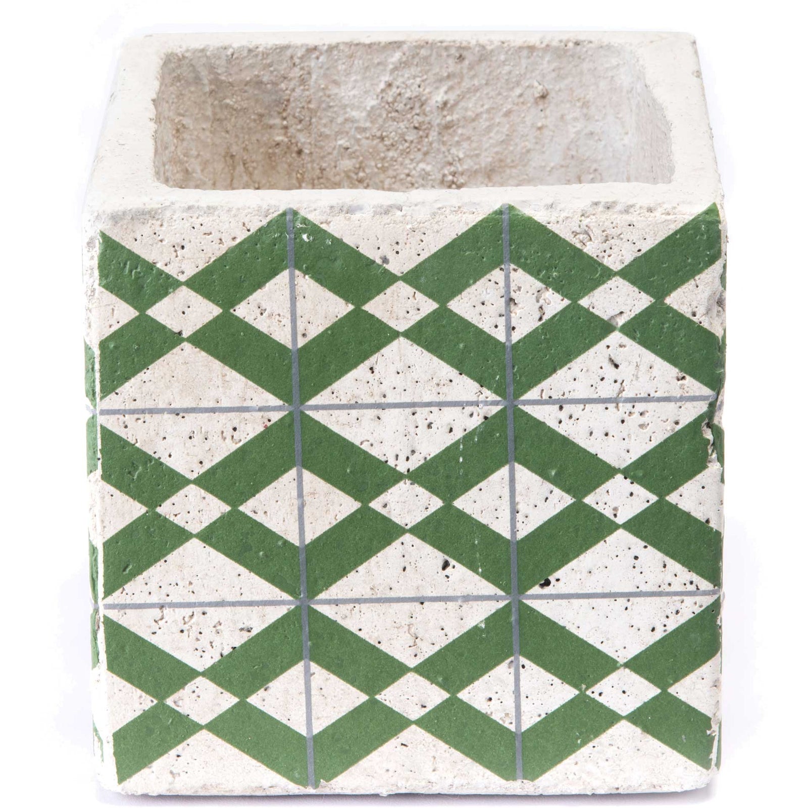 Cement Tribal Planter Green