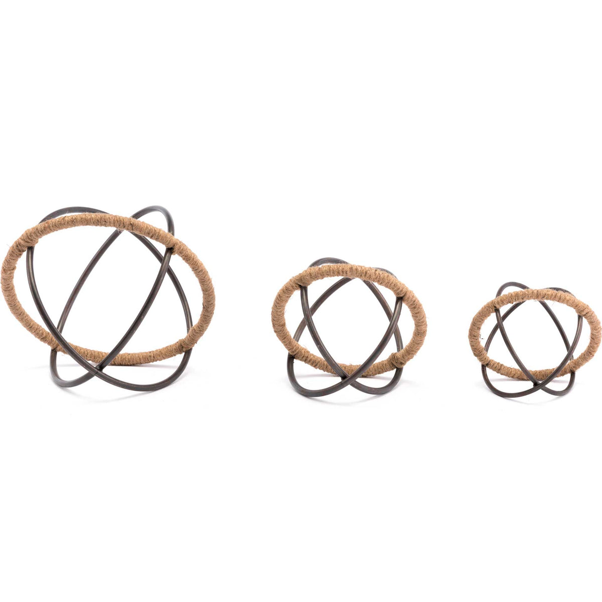 Roped Orbs Black (Set of 3)