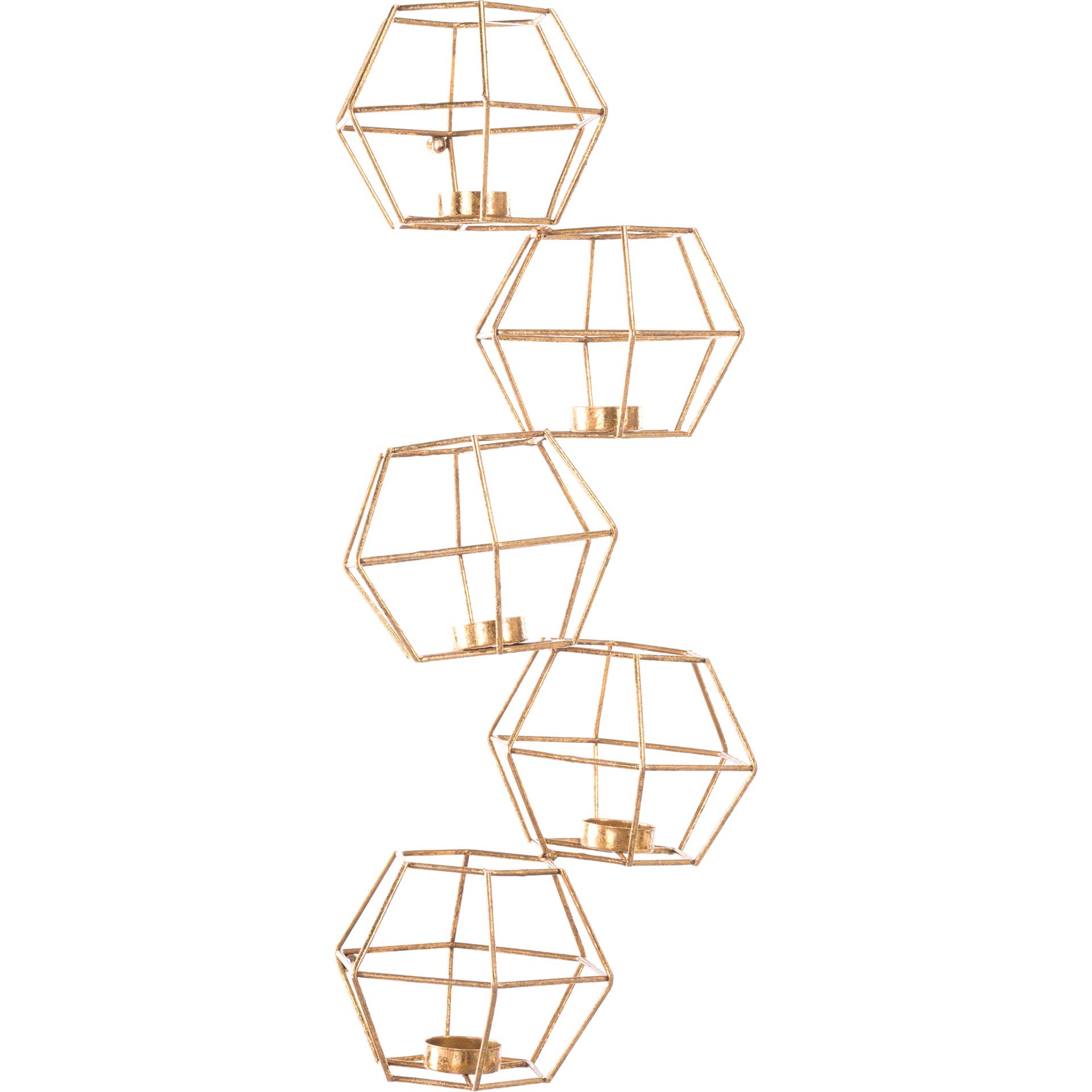 Prism Wall Candle Holder Gold (Set of 5)