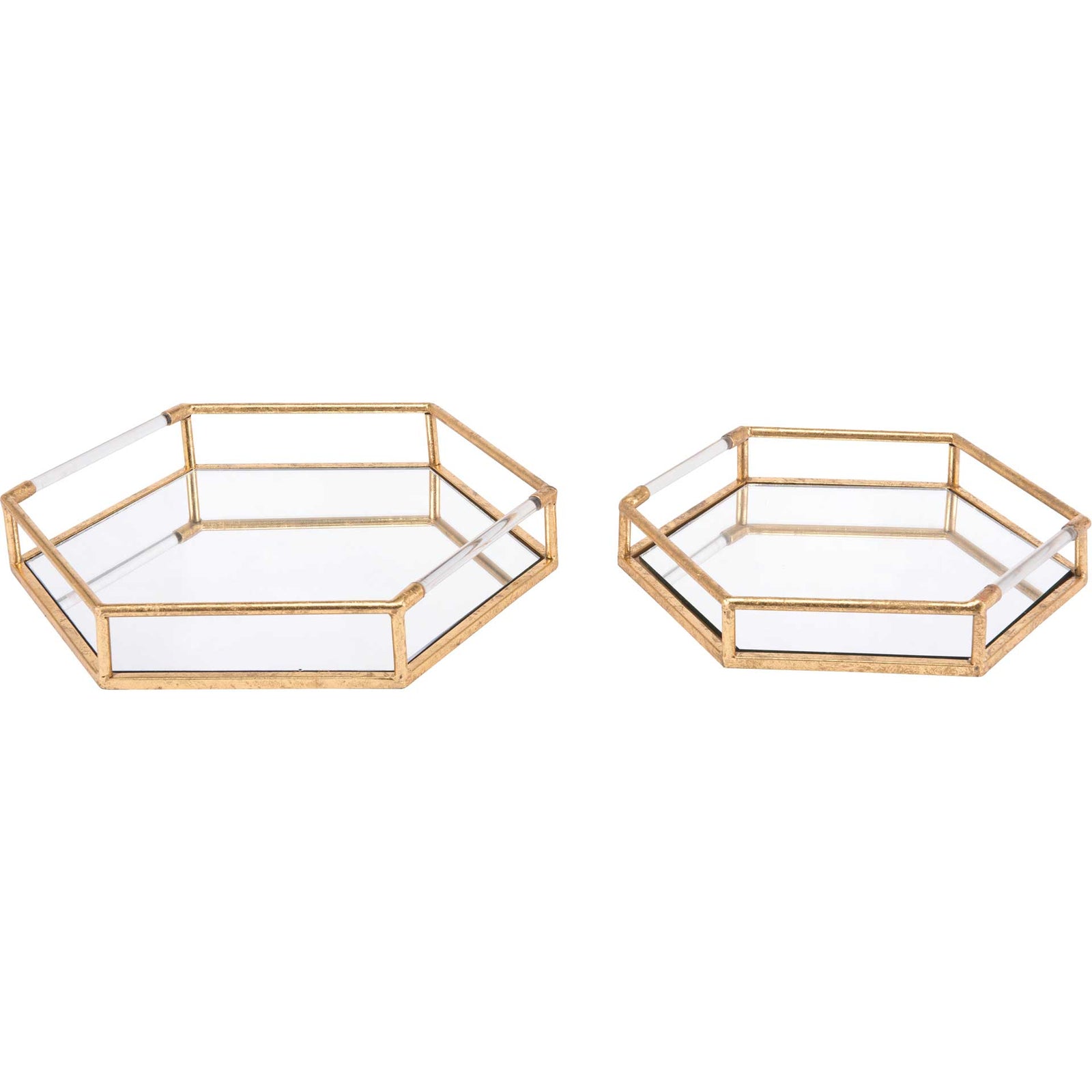 Hexagon Tray Gold (Set of 2)