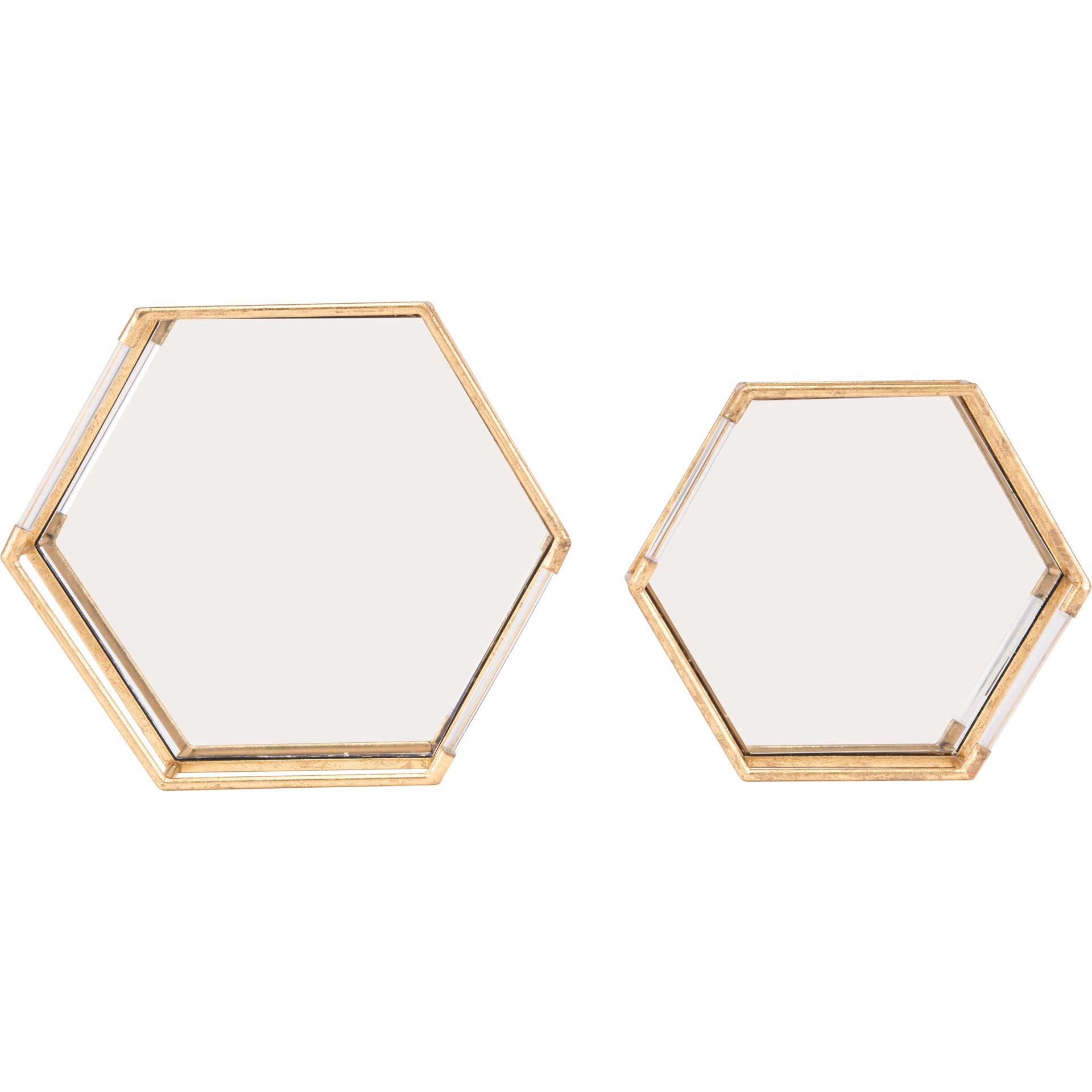 Hexagon Tray Gold (Set of 2)