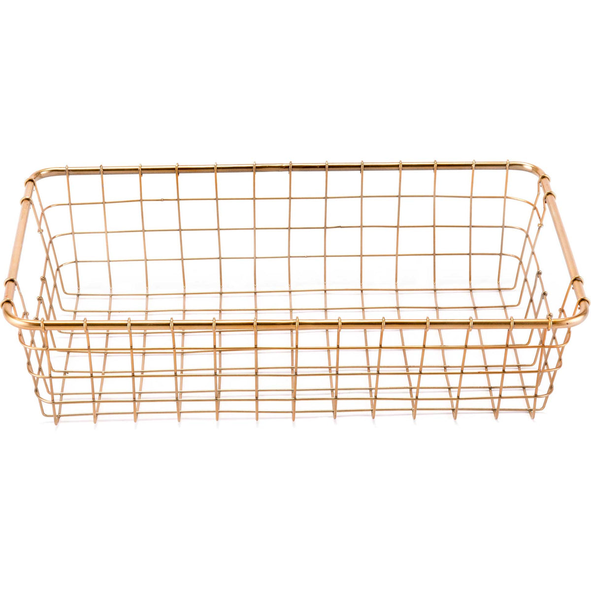 Wired Rectangular Basket Gold (Set of 3)