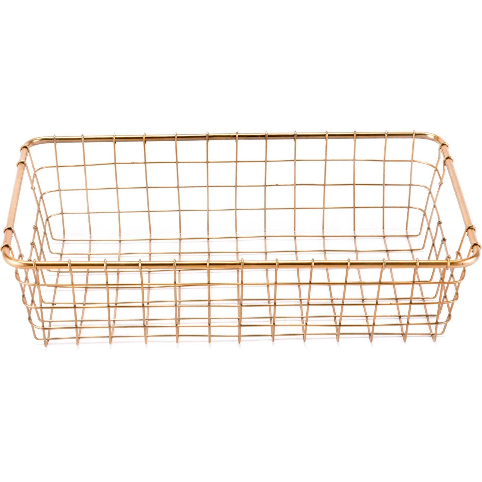 Wired Rectangular Basket Gold (Set of 3)